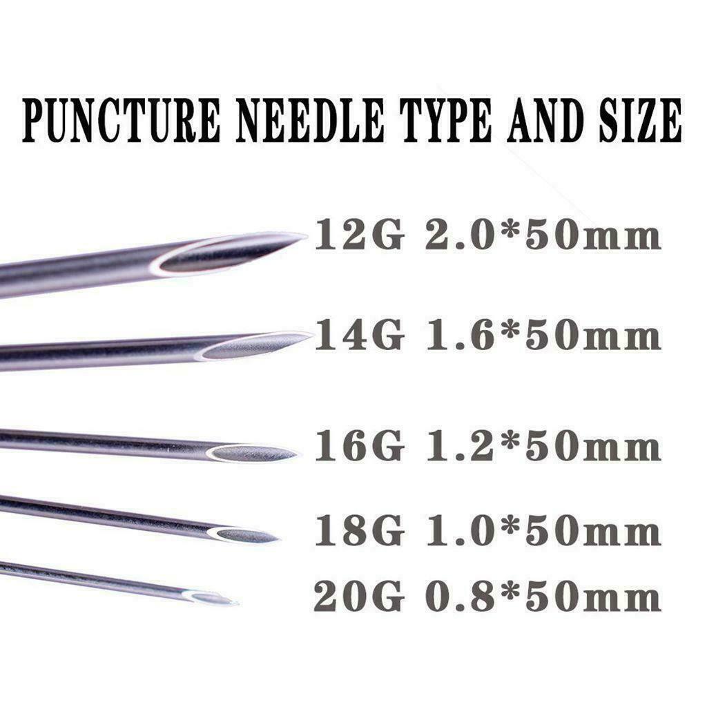 Piercing Body Needles 2Pcs Individually Packaged And Sterilized Sizes 12 - 20