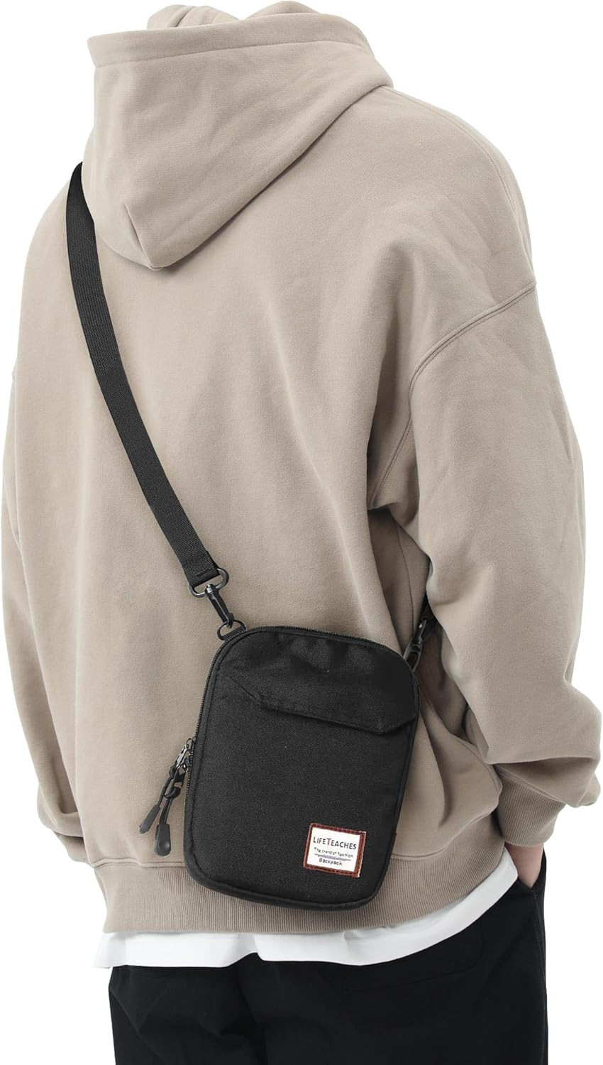 Mini Crossbody Bag Shoulder Bag for Men, Small Messenger Satchel Bag