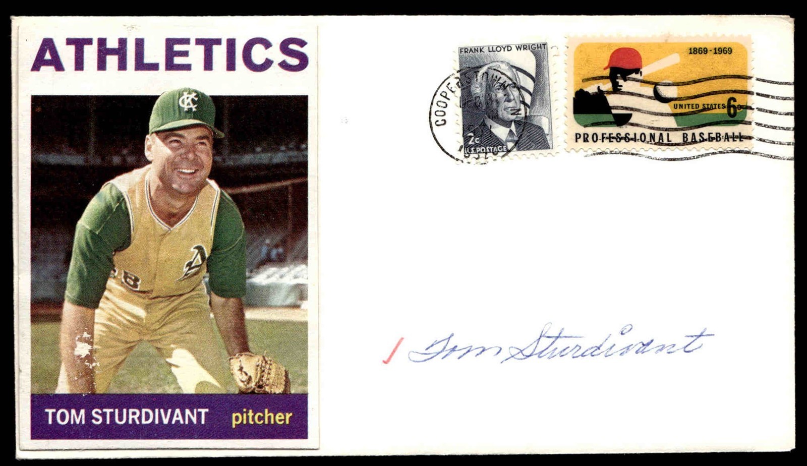 Tom Sturdivant Pirates Baseball Signed Envelope Auto JSA Pre-Cert *X1138