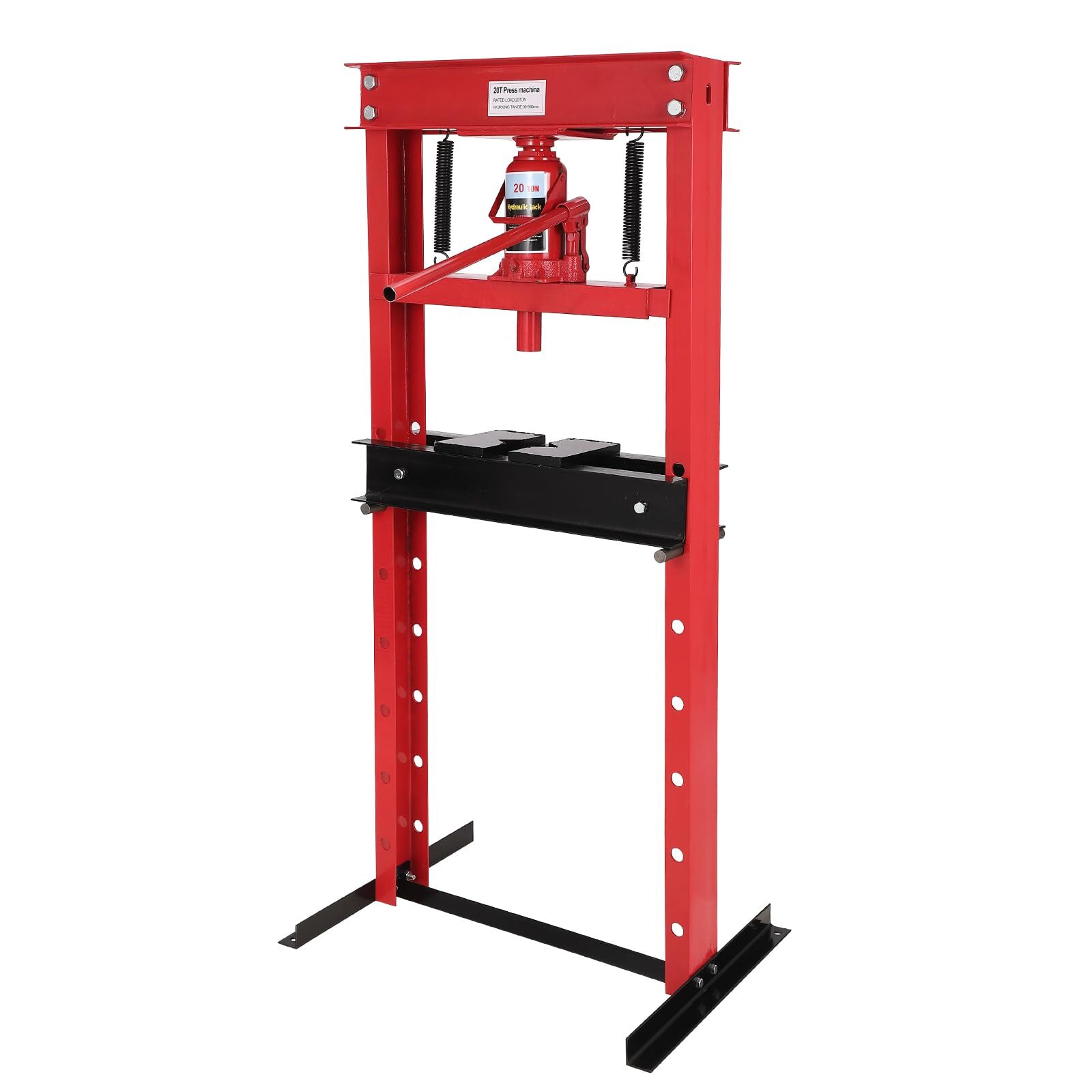 20 Ton Hydraulic Shop Press with Press Plates H-Frame Adjustable Working Table