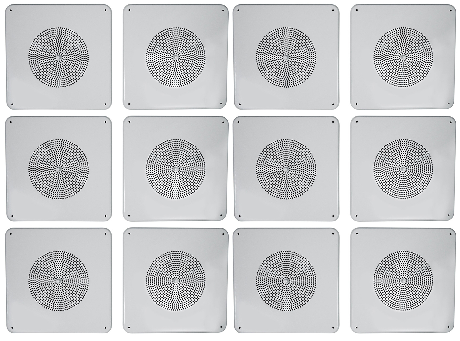 (12) Rockville MS81 Metal 8" 70v Commercial Background Music PA Ceiling Speakers