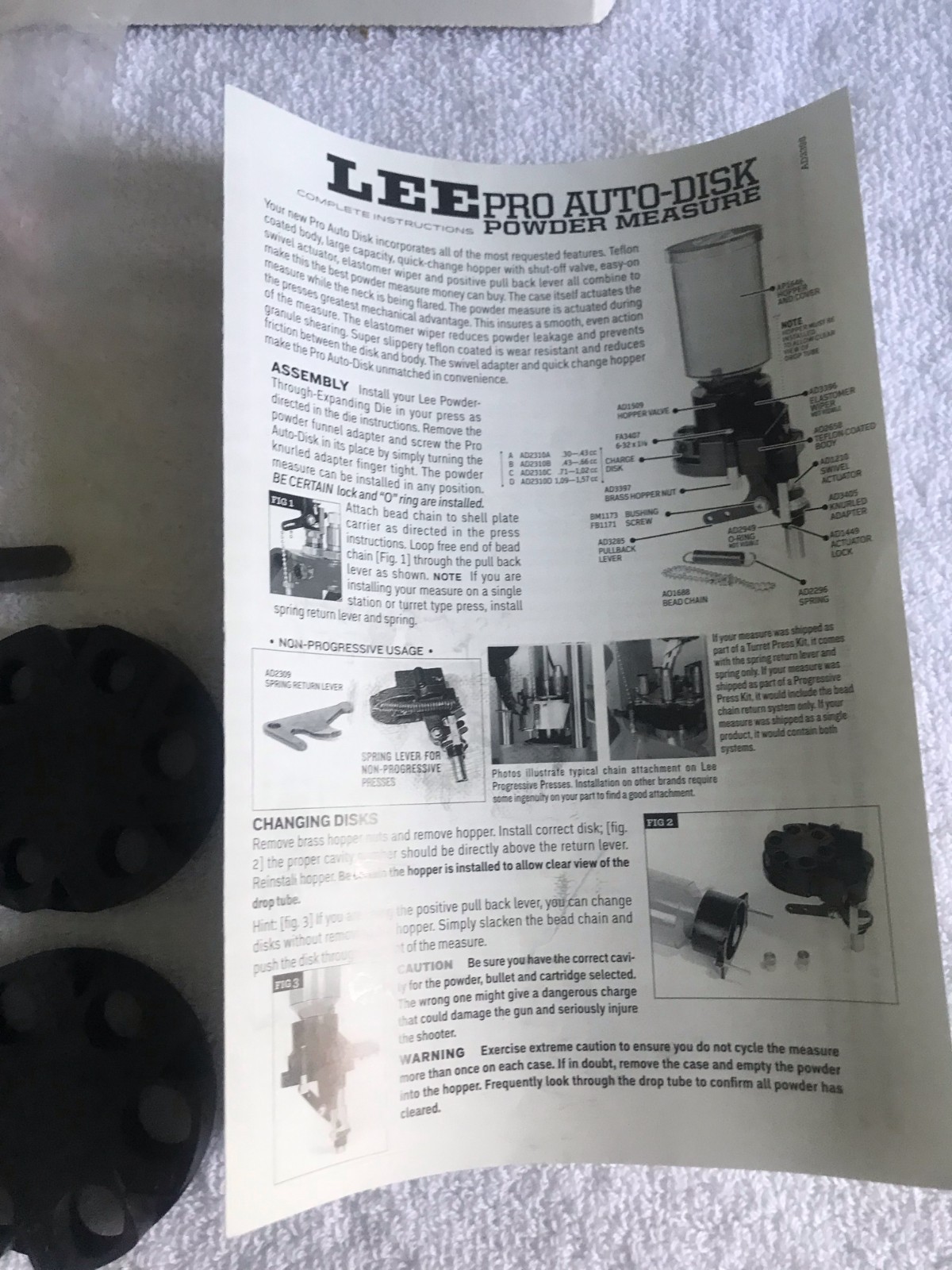 Lee Pro Auto Disk Powder Measure for Progressive Press 90429