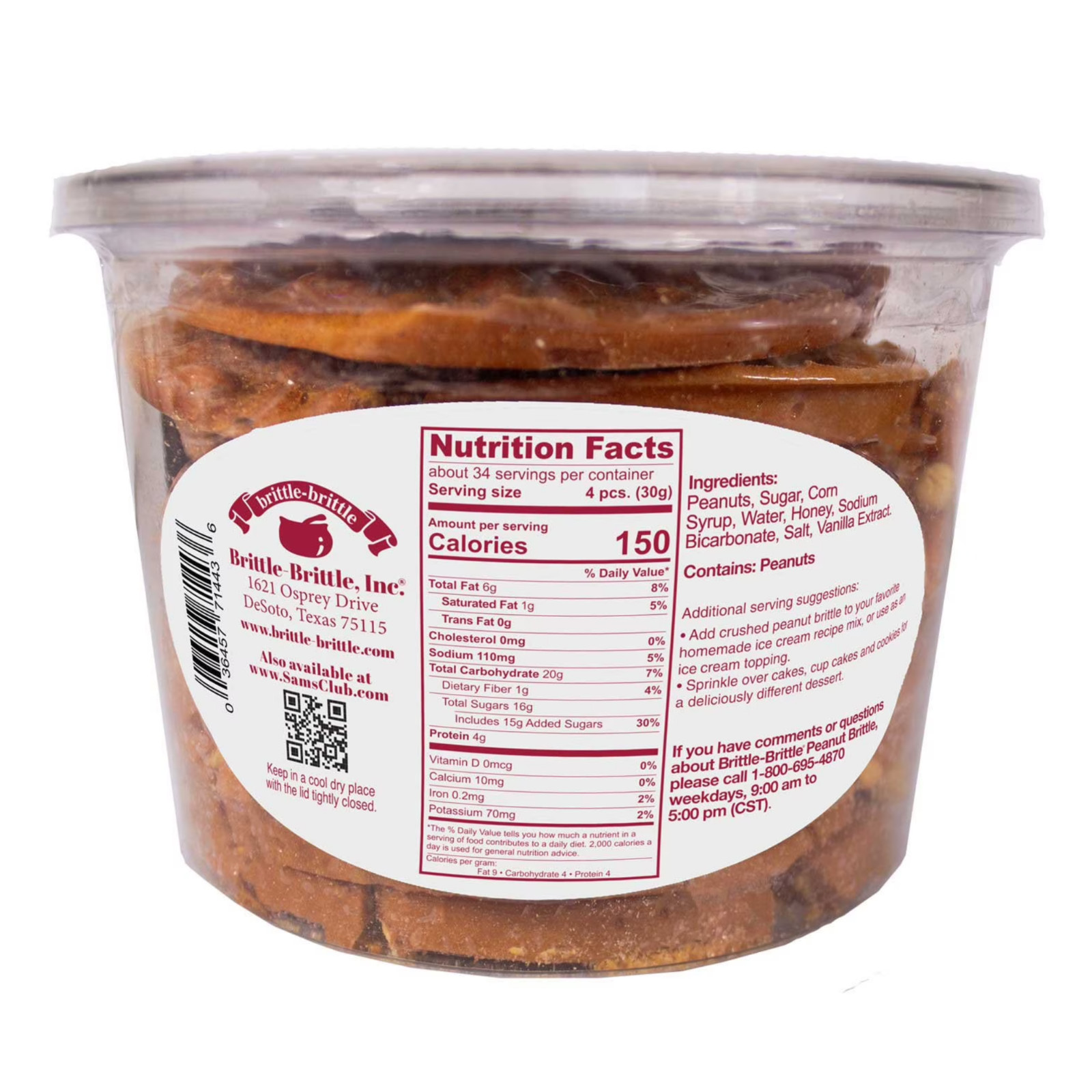 brittle-brittle Gourmet Peanut Brittle, 36 oz.