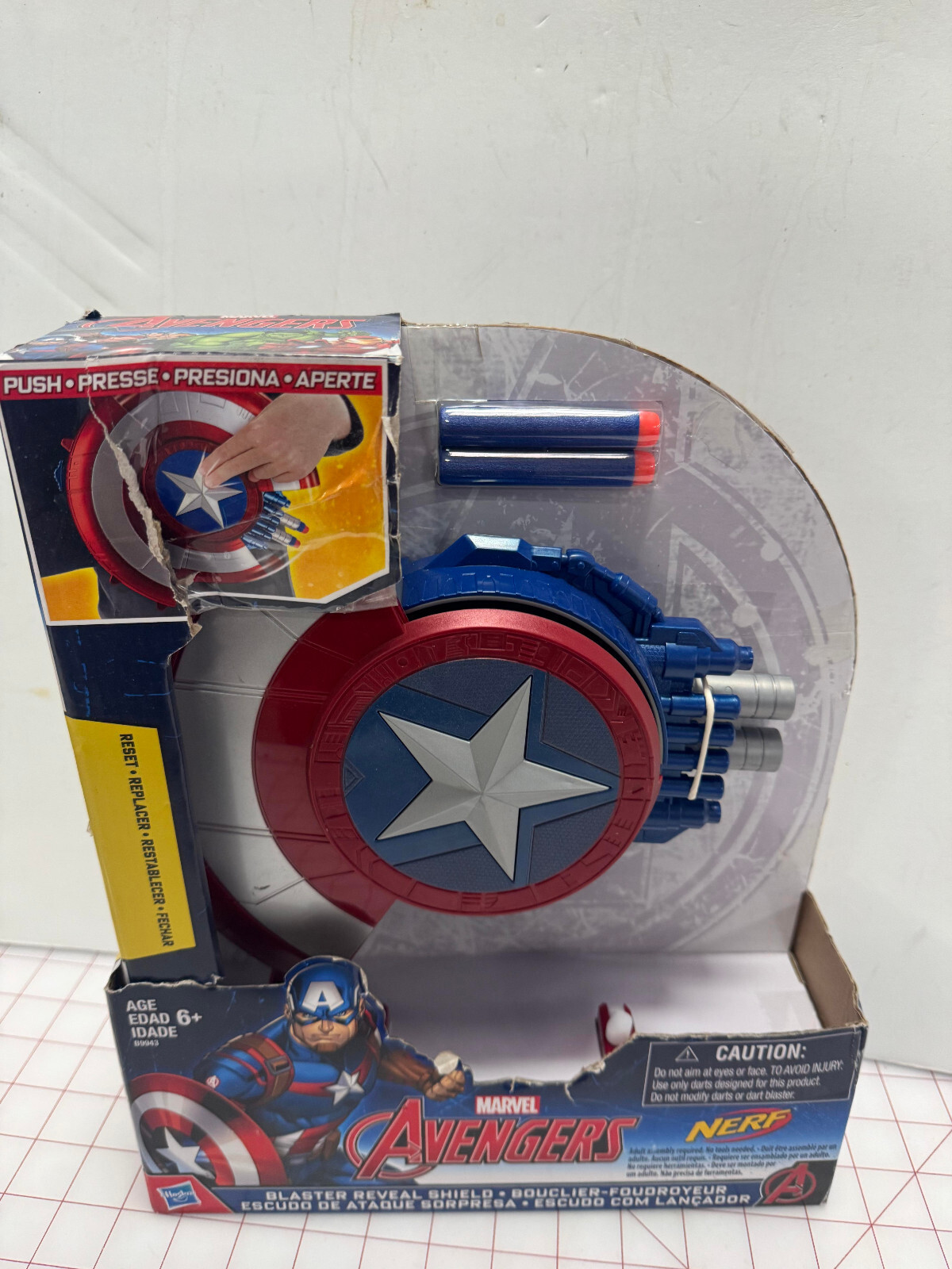 Hasbro Nerf Captain America Blaster Reveal Shield Avengers Brand New Box Worn