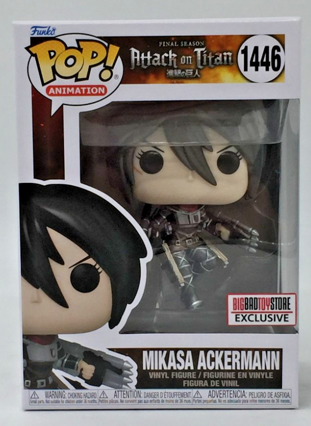 Funko Pop! Attack On Titan Mikasa Ackermann #1446 Big Bad toy store EX Metallic
