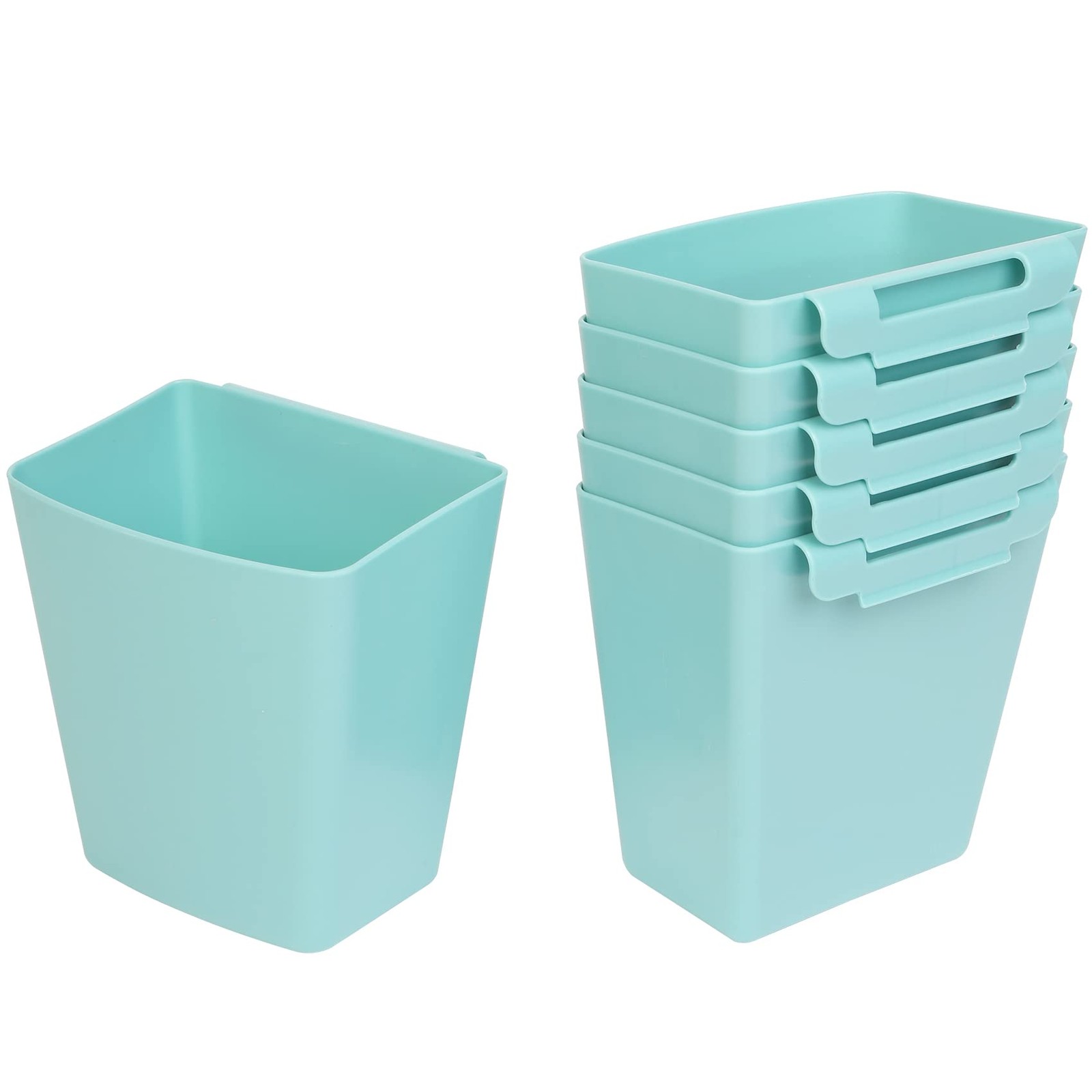 Hanging Cup Holders 6 Pack for Rolling Carts Teal 2.4x3.5x4.5in Organizer