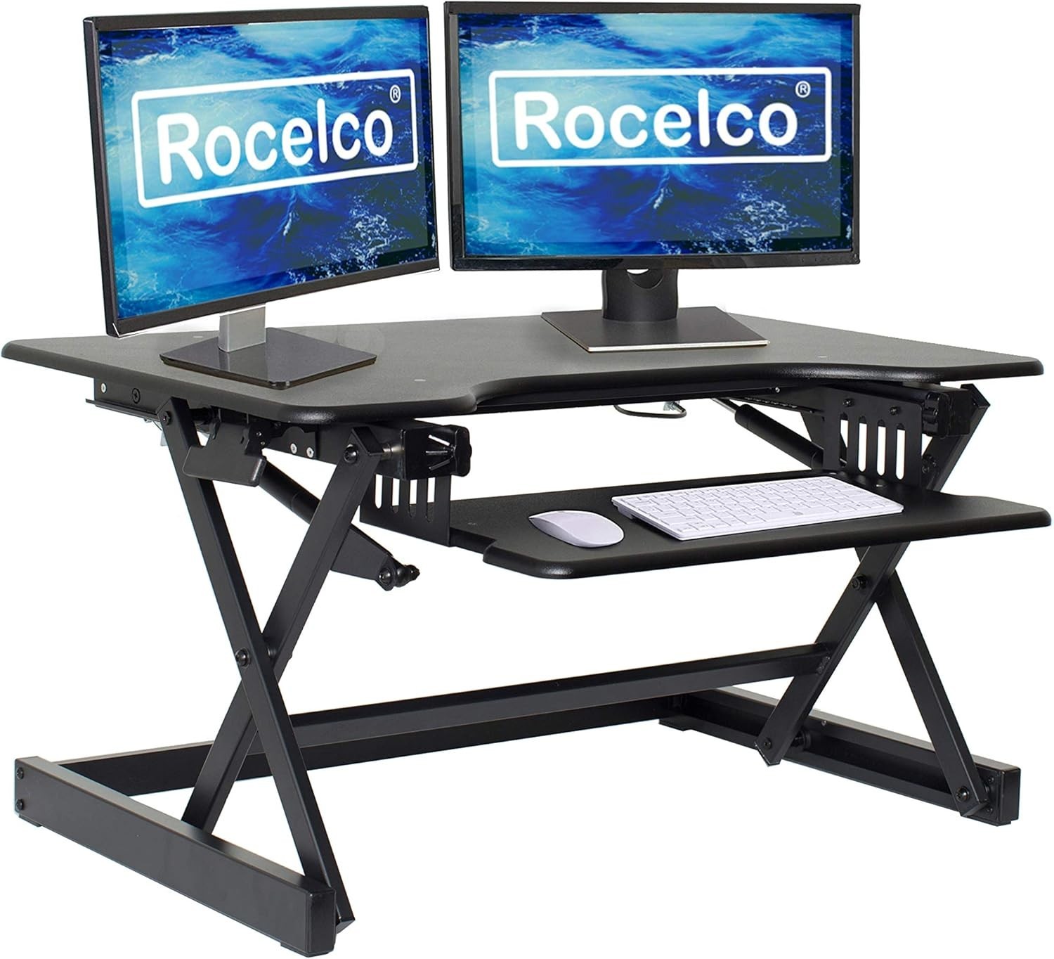 46" Large Height Adjustable Standing Desk Converter Quick Sit Stand Up Triple