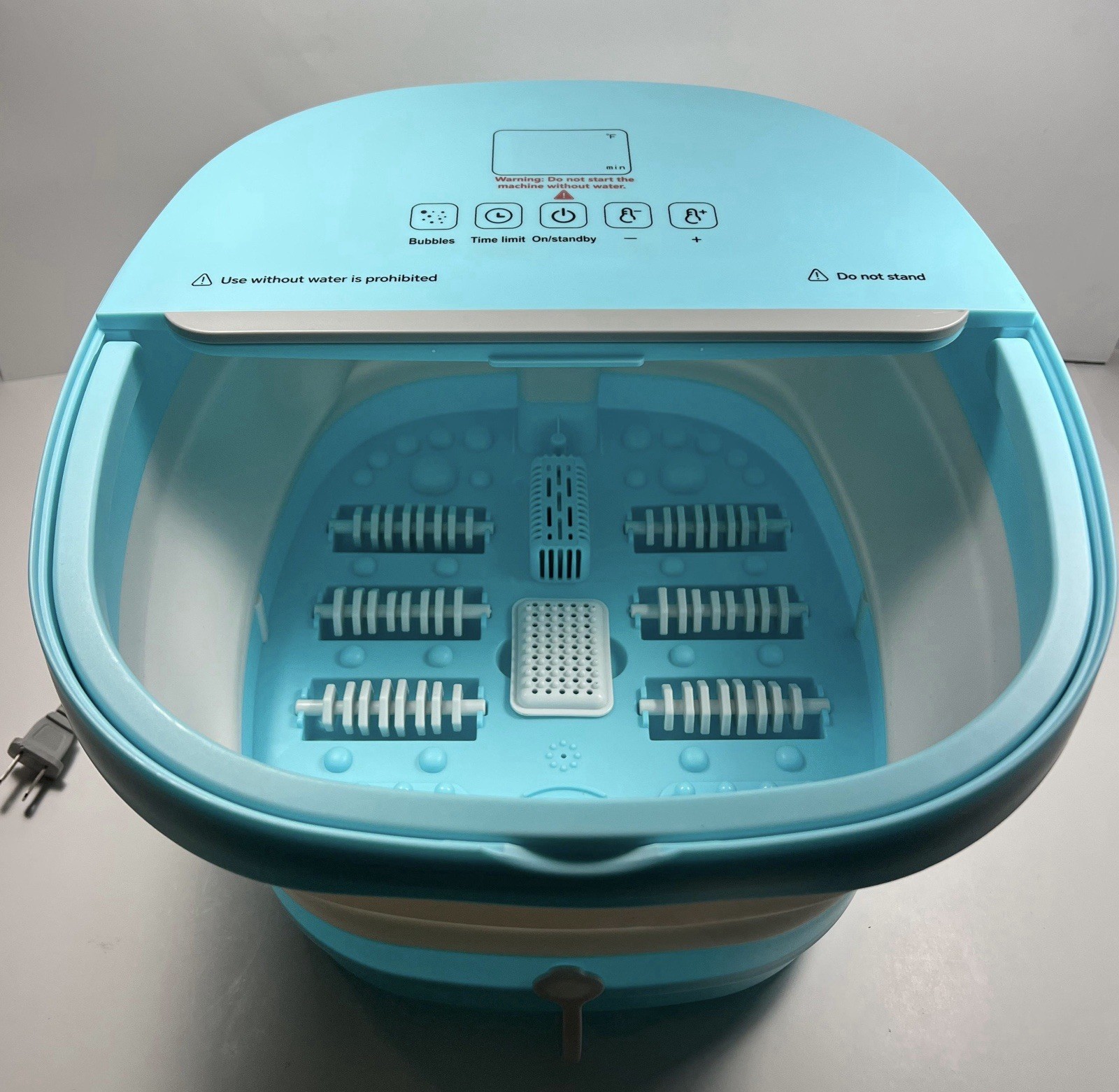 Foldable Electric Foot Bath Massager Blue Bubble Care Shiatsu (See Description)