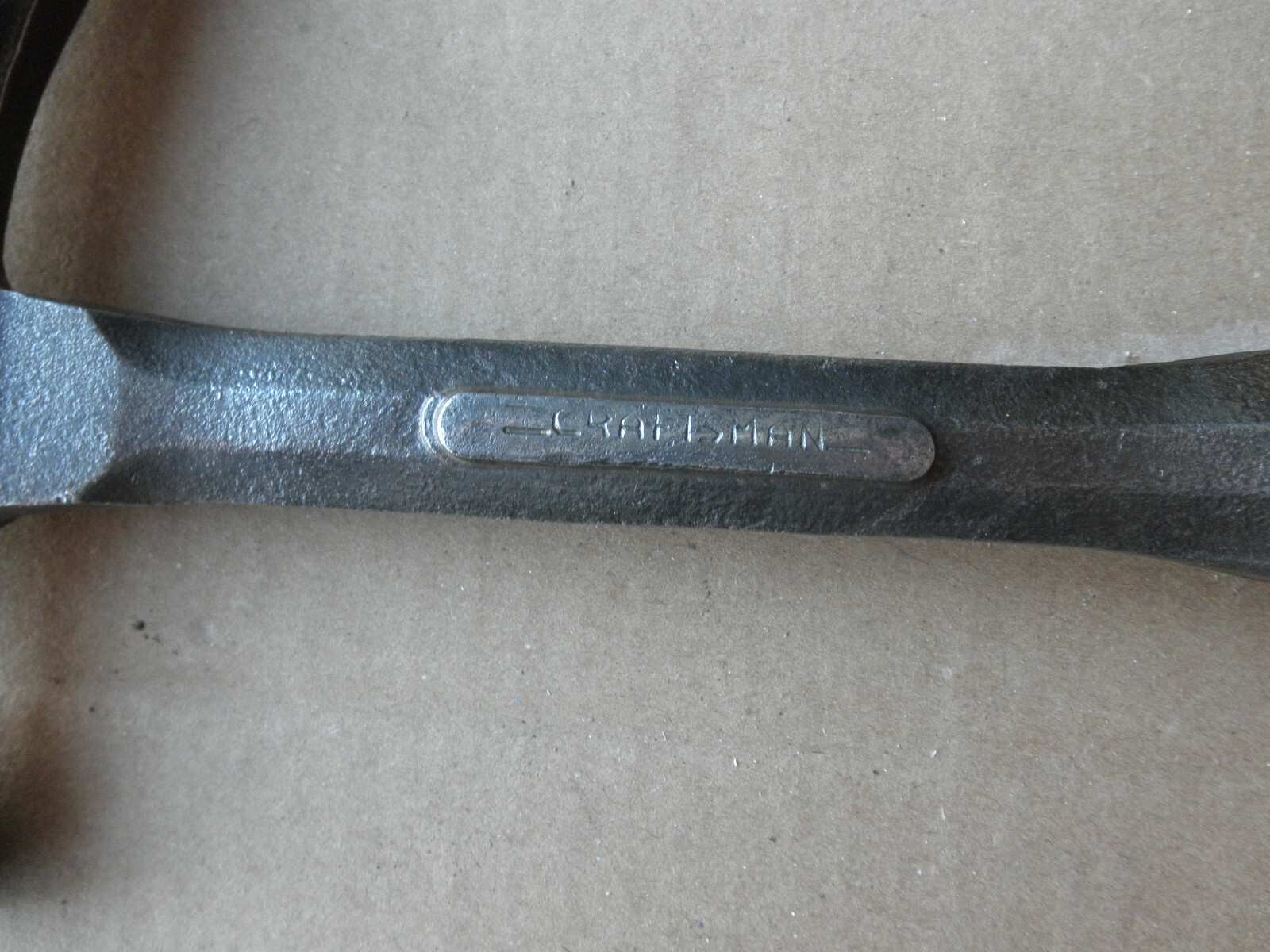 Vintage CRAFTSMAN Leather Handle Raised Logo Hammer