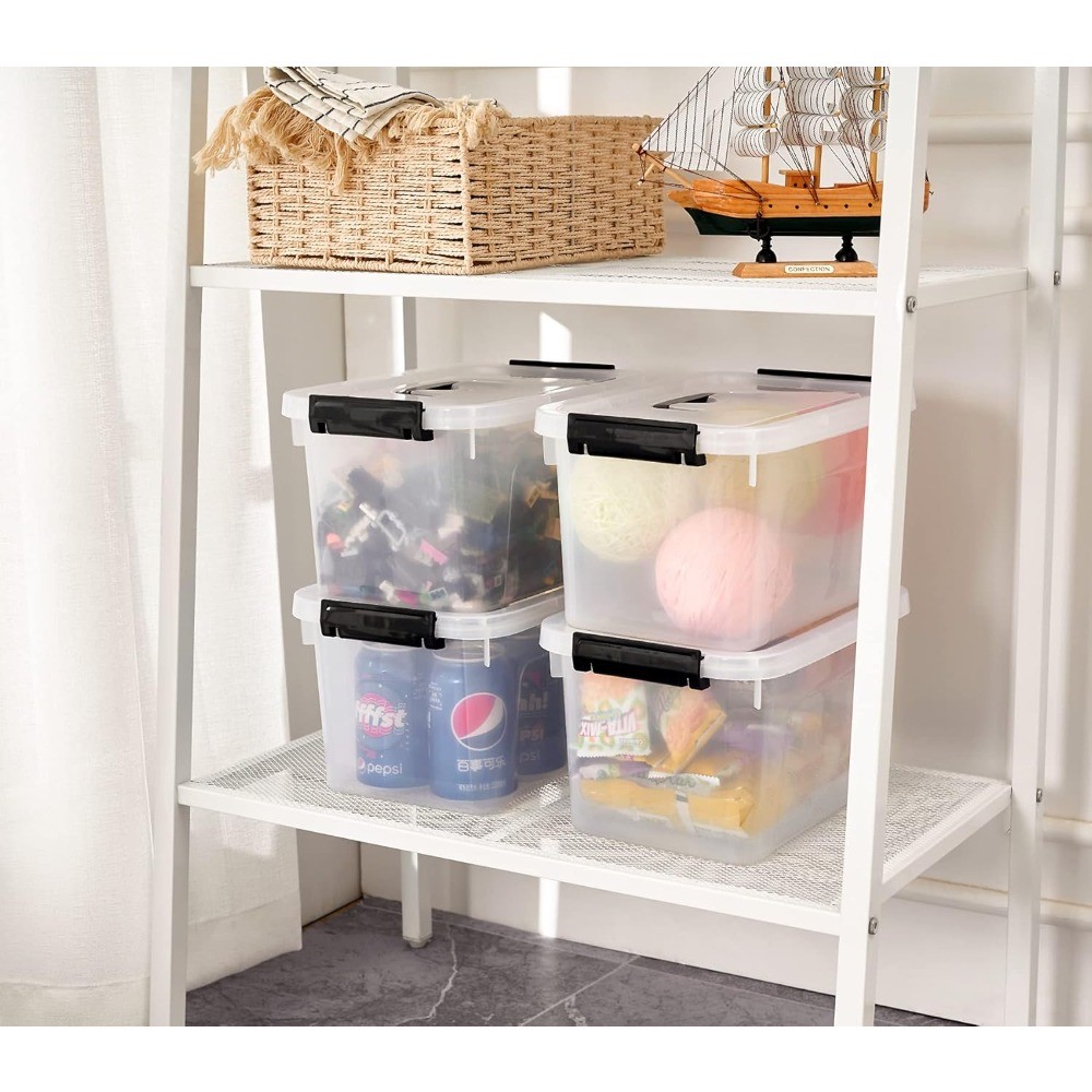 NEW.6 Quart Clear Storage Latch Box/Bins,6-Pack Plastic Container with Latches
