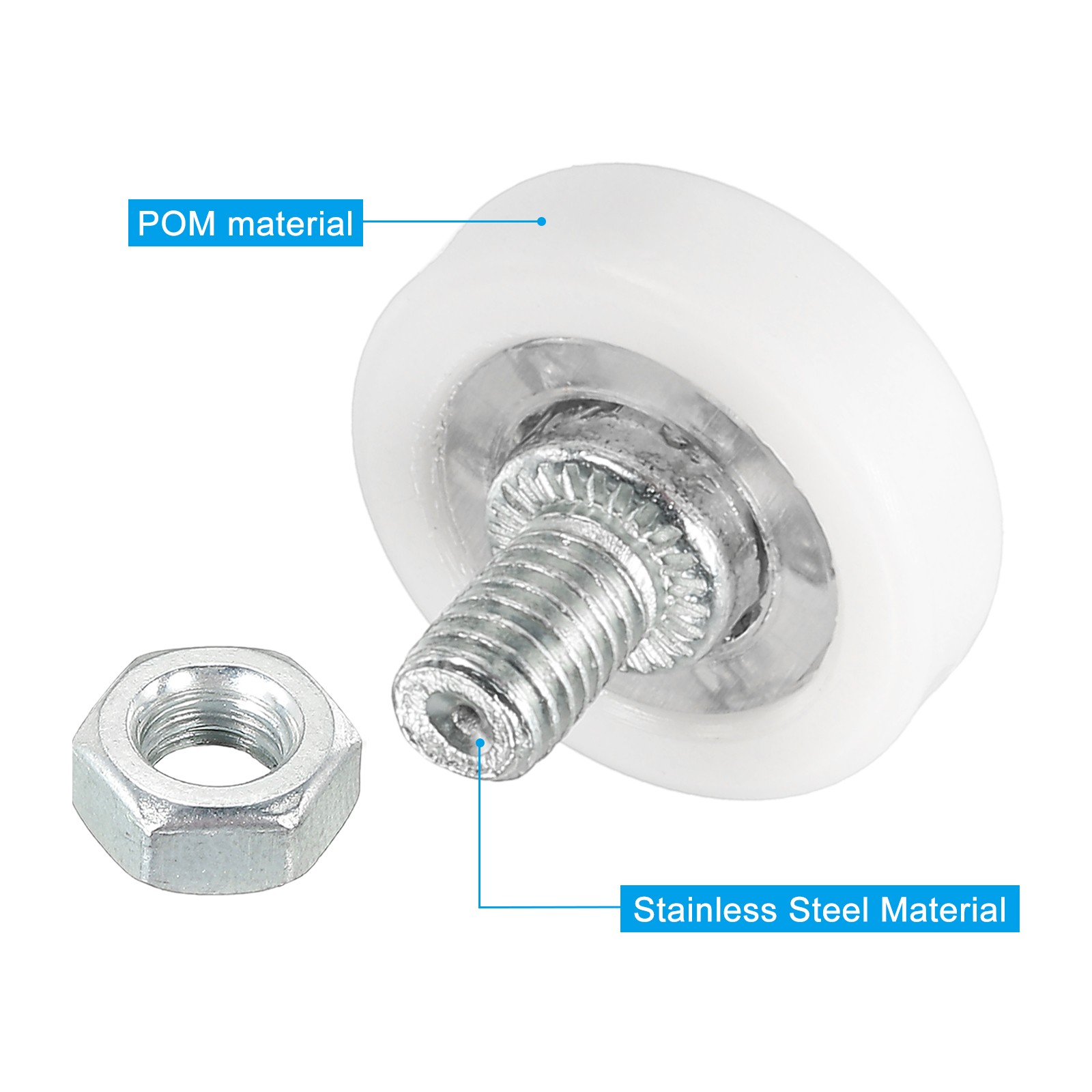 6 Pcs 22mm Drawer Rollers Plastic Drawer Pulley For REPLACING Small Pulley