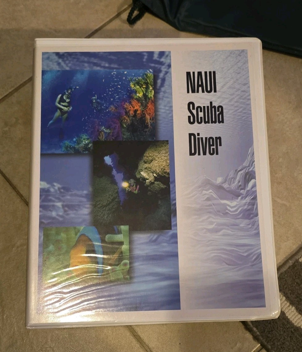 NAUI Scuba Diver Open Water Course Book/Tests - English - DVD's - Log Book +