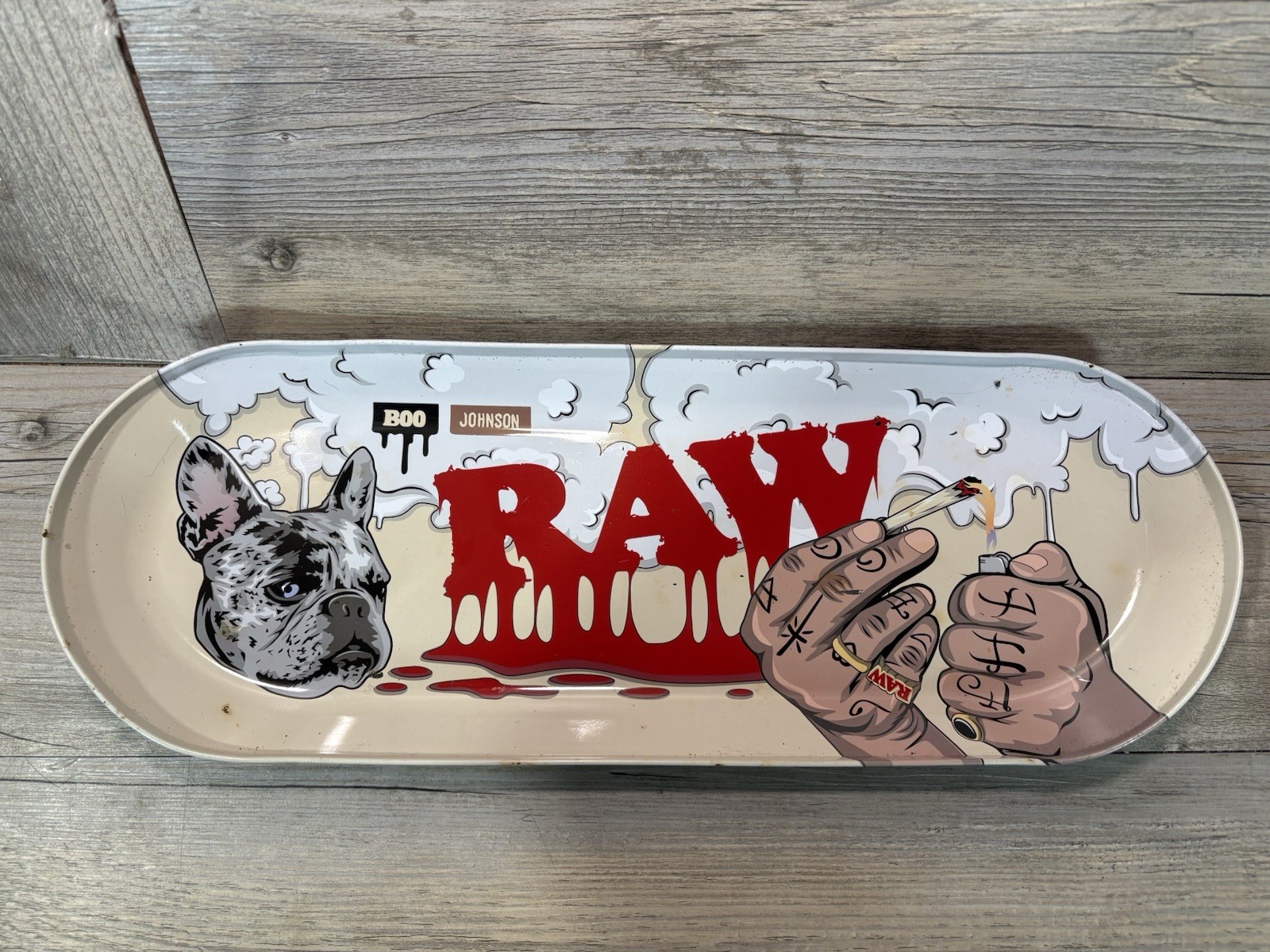 Boo Johnson RAW Rolling Tray Skateboard Deck tray collectible stack 18 in