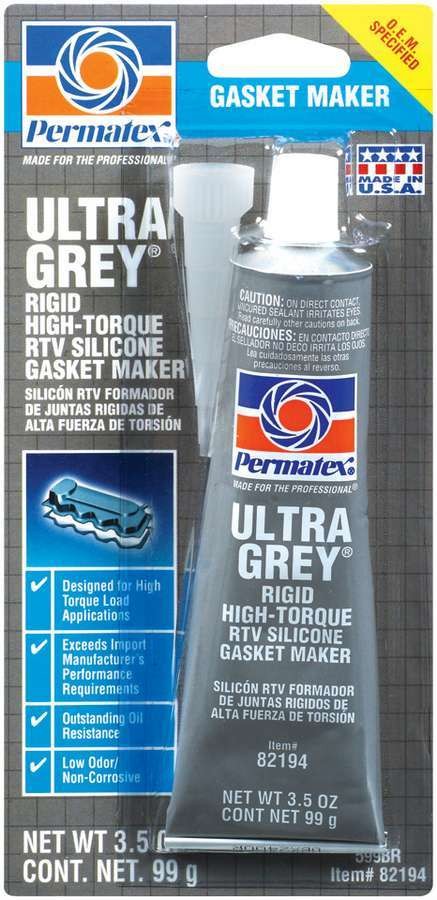Permatex Sealant - Ultra Gray - Silicone - 3.00 oz Tube - Each