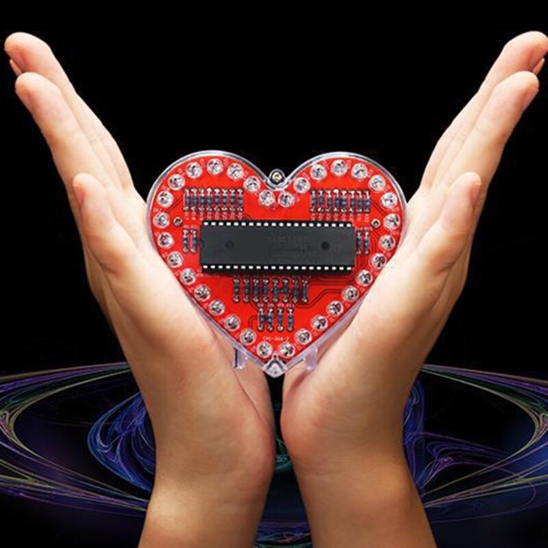 DIY Electronics Kit Heart Shaped RGBs LED Soldering Practice for Educational