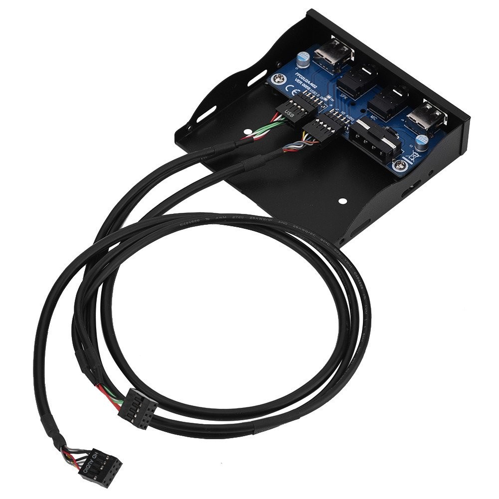 Floppy Front Panel 3.5" USB 2.0 & HD Audio with 2 USB Ports and Mic Input