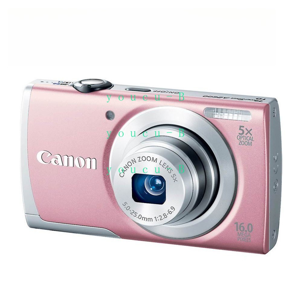 Canon PowerShot A2600 Digital Camera 16.0MP 5xOptical Zoom Date/Time Stamp Pink