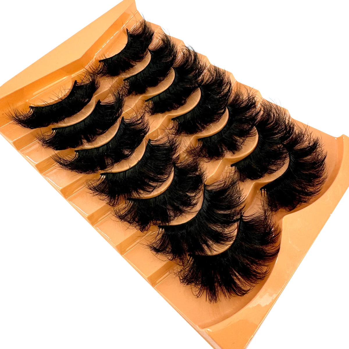 7 Pairs 25mm 8D Faux Mink Lashes Bulk Fluffy Natural False Eyelashes Thick Drama
