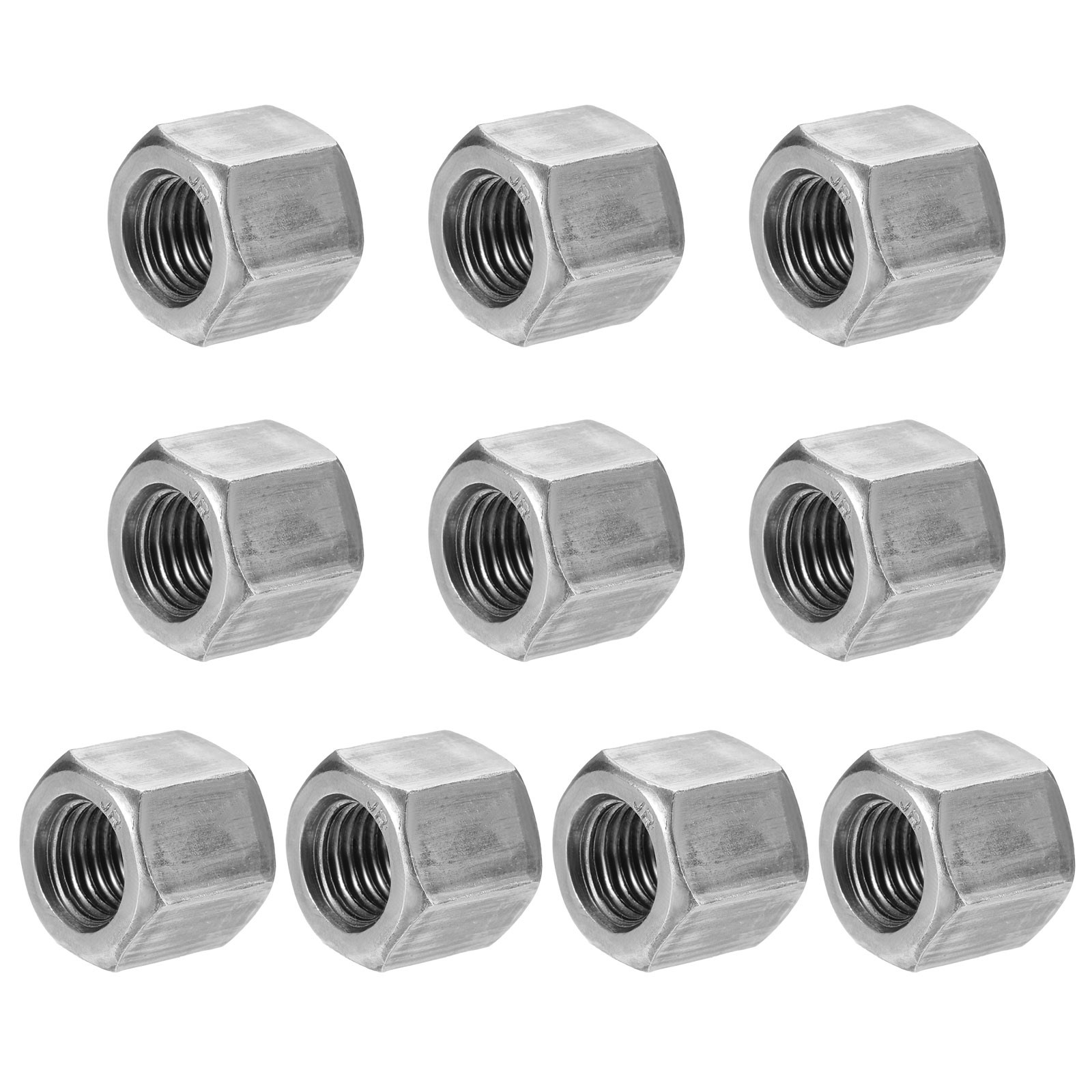 10Pcs M12x1.5-Pitch x 17mm Carbon Steel Hex Threaded Rod Coupler Nut Connector