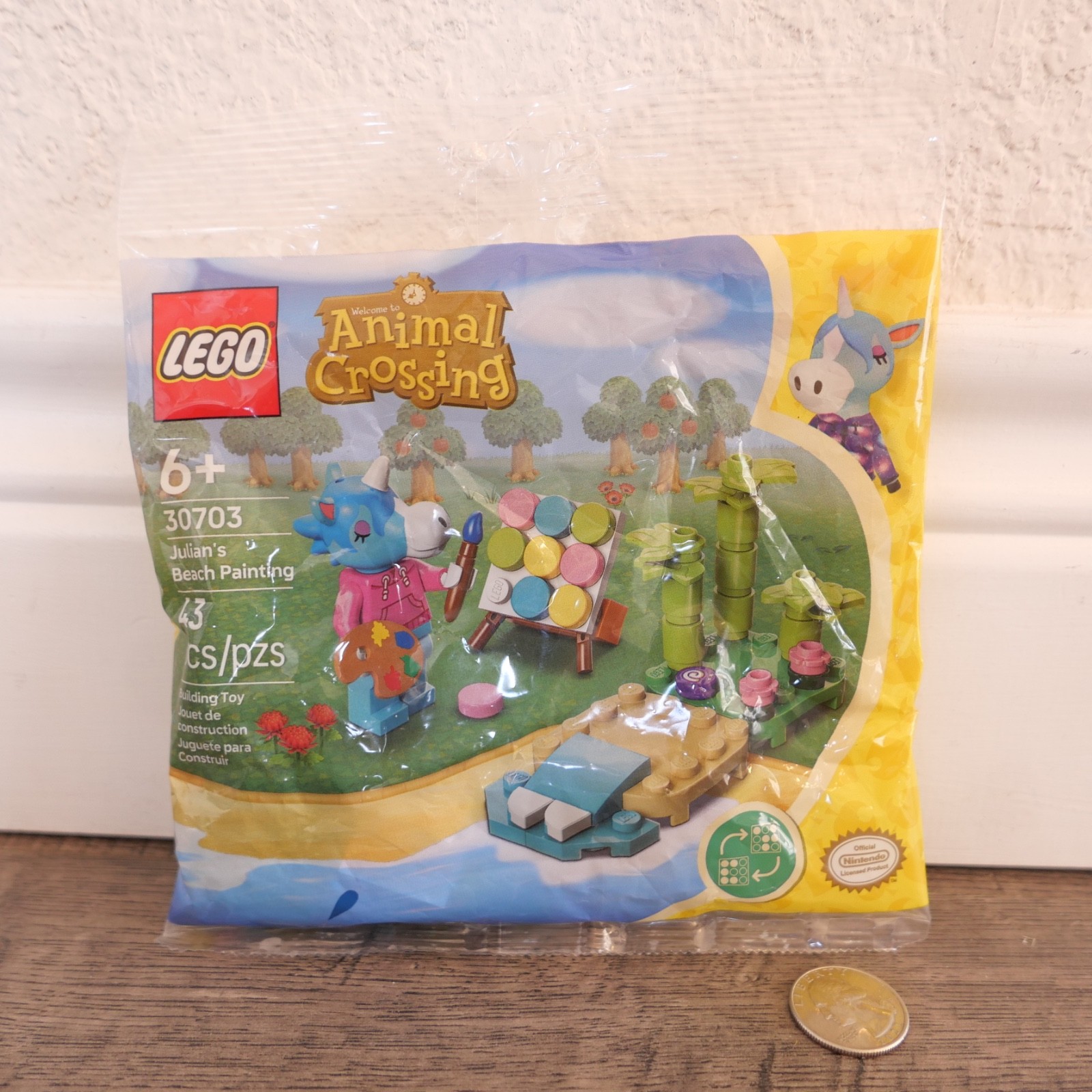 NEW LEGO Animal Crossing: Julian's Beach Painting (30703) Poly Bag Set 6+ 43 pcs
