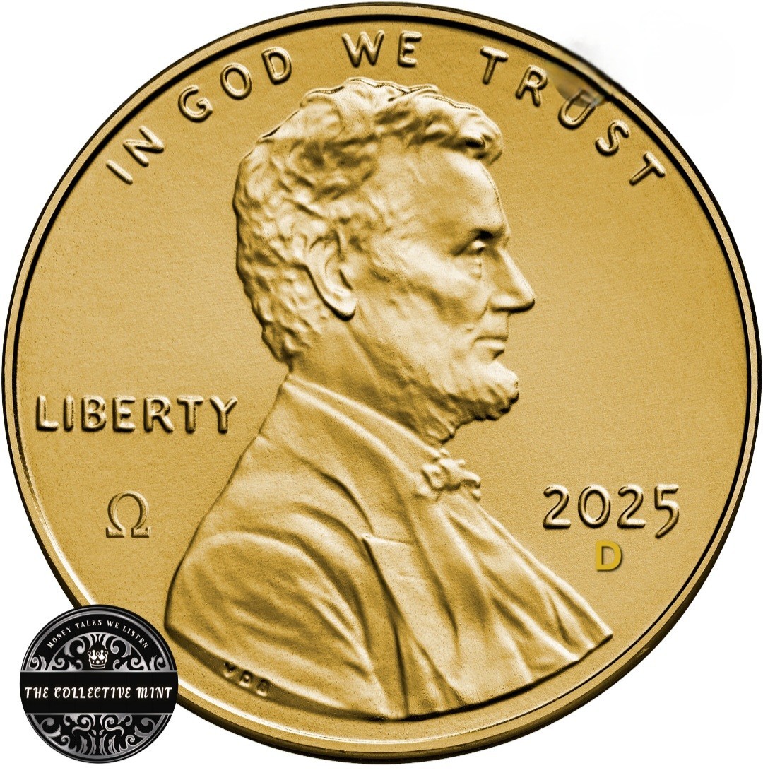 50 Penny Roll‼️SALE‼️2025~D Lincoln 1¢~24kGold Pltd~OMEGA Ω Counterstamped