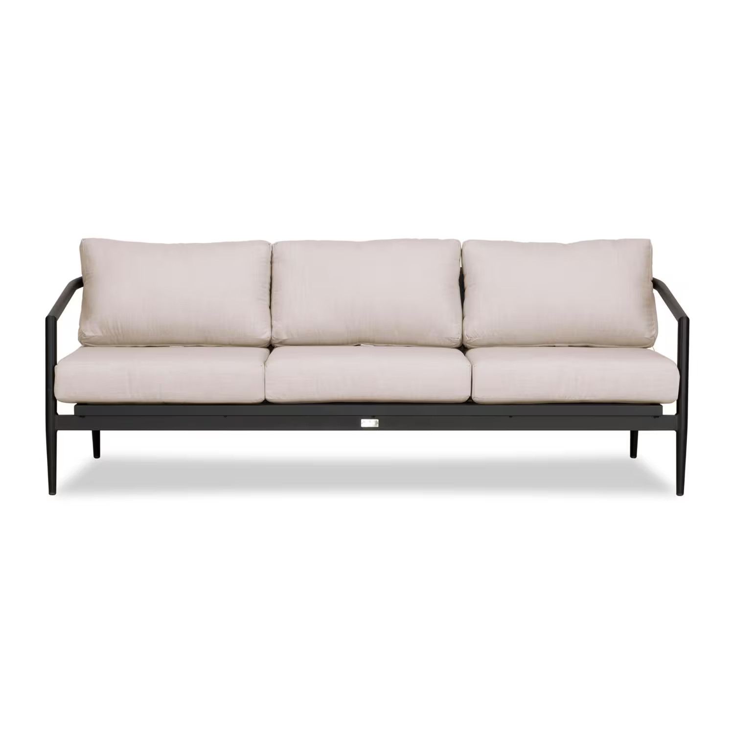 Midnight Cove 3 Person Aluminum Sofa in Black/Cast Silver by Lakeview Outdoor