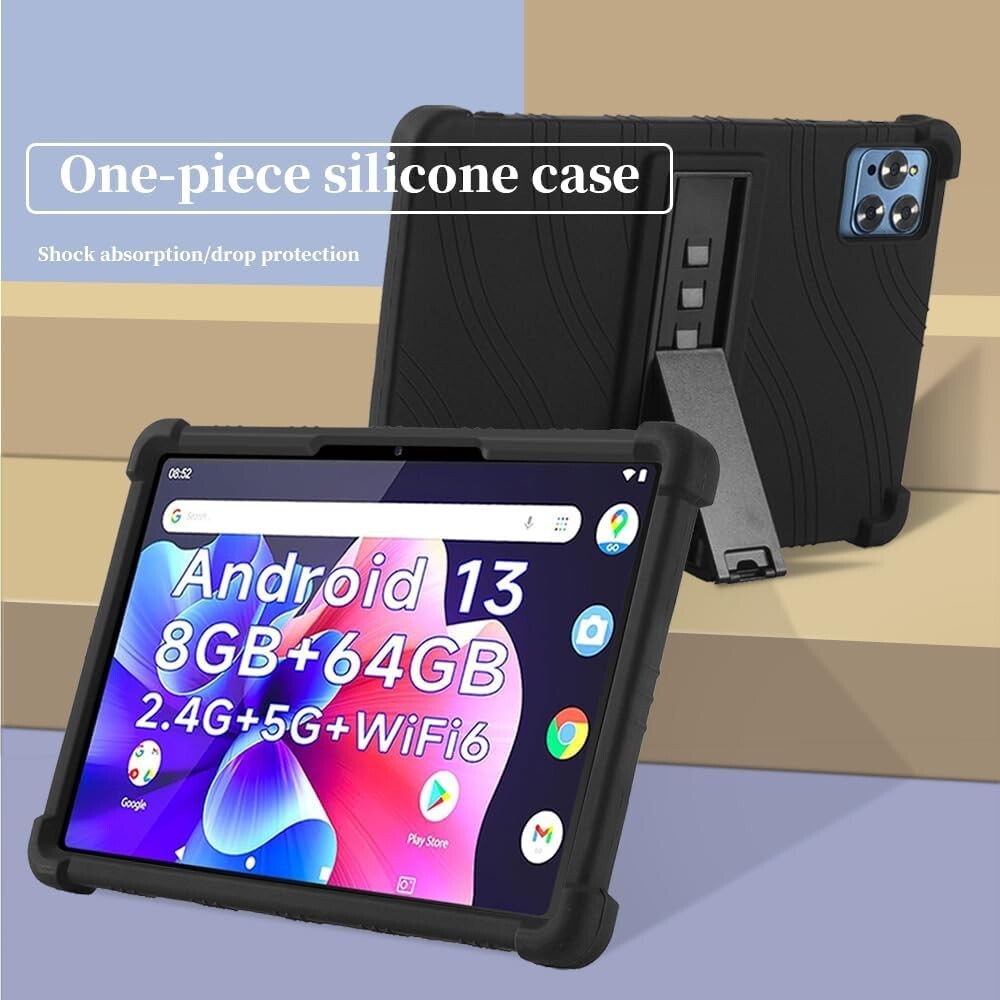 Protective Case for 10.1 inch Android Tablet Cover Silicone w/ Multi-Angle Stand