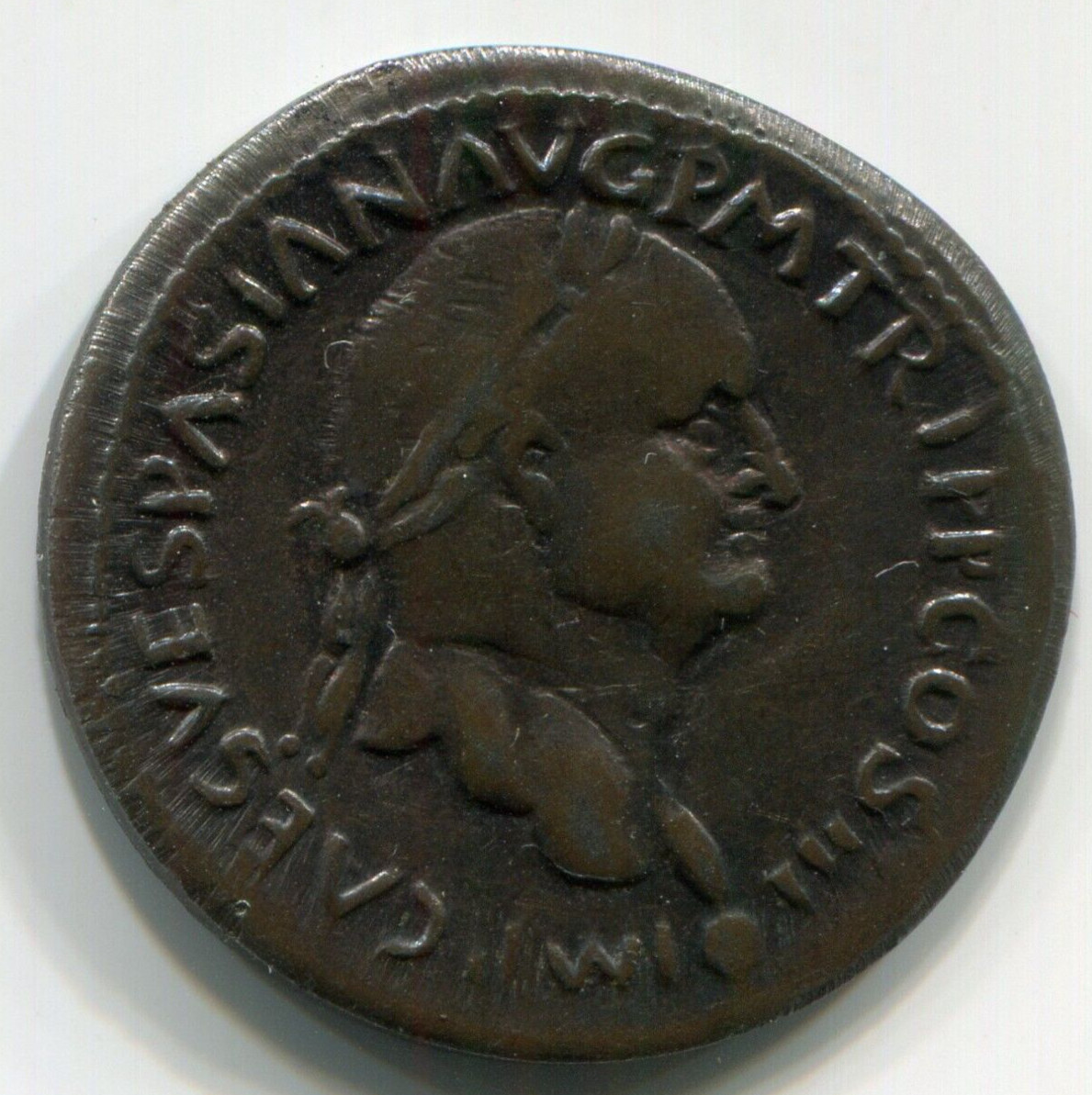 Roman Empire Ceasar Vespasian Fantasy Coin 28mm Very Nice Educational Example