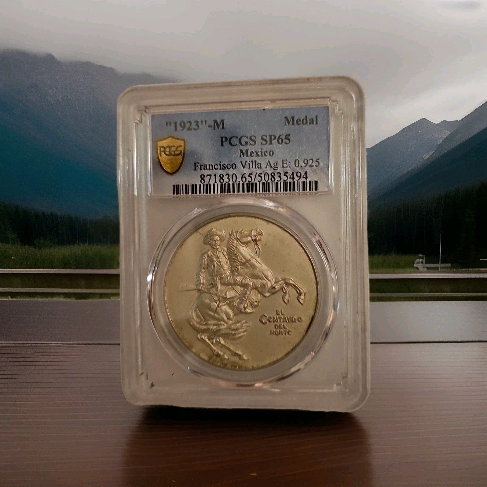 1923 M FRANCISCO VILLA  RARE  Pcgs Sp 65 Medal 0.925