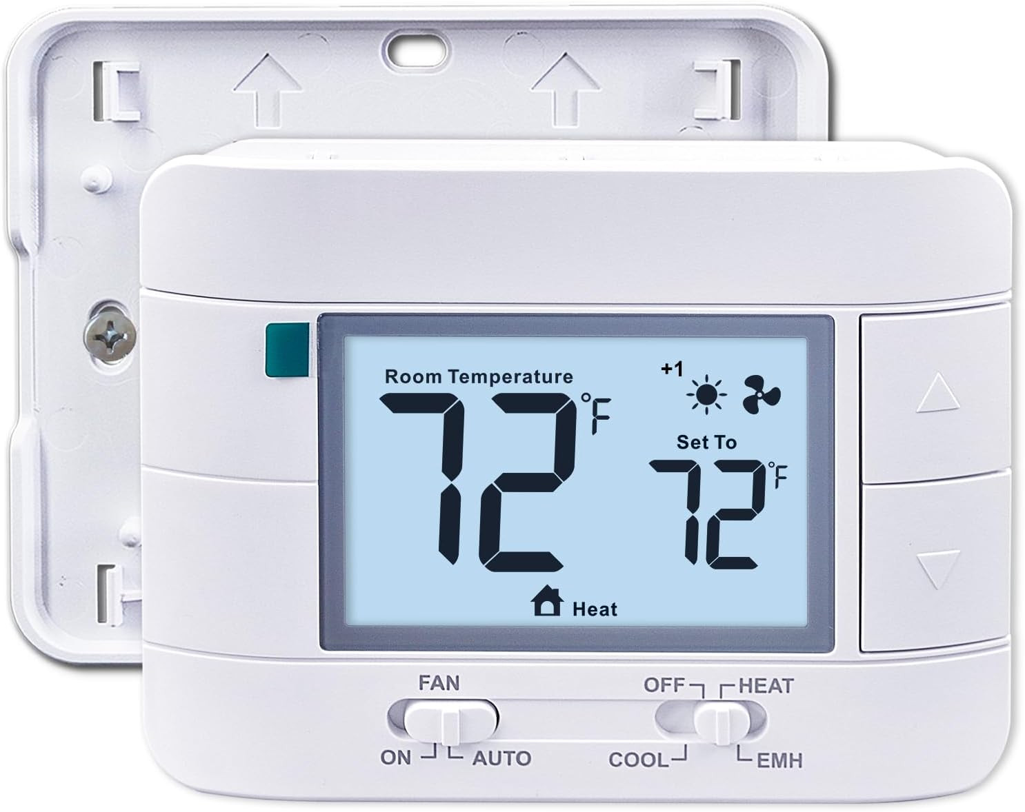 2 Heat/ 1 Cool Non-Programmable Thermostat for Home Heat Pump System and Convent