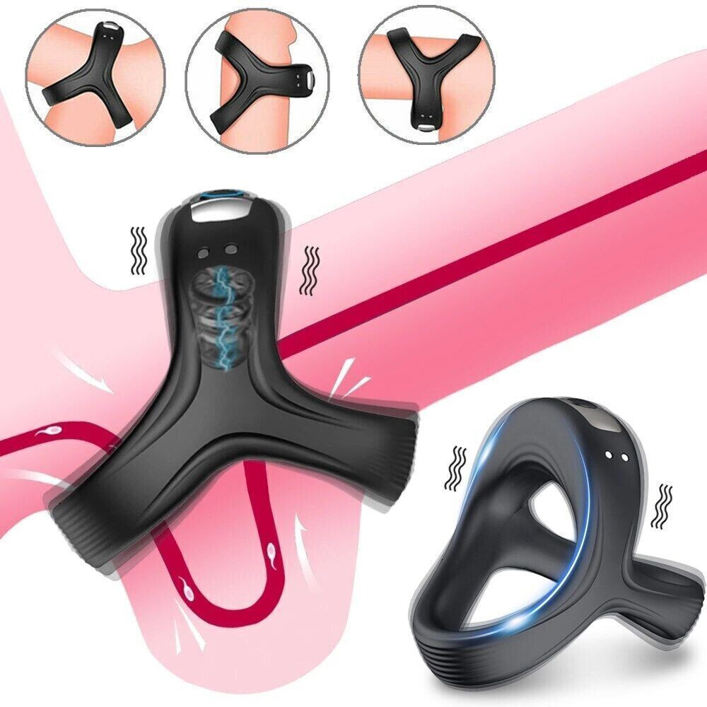 Vibrating Penis Cock Ring Stronger Erection Testicles Stimulates Sex Toy For Men