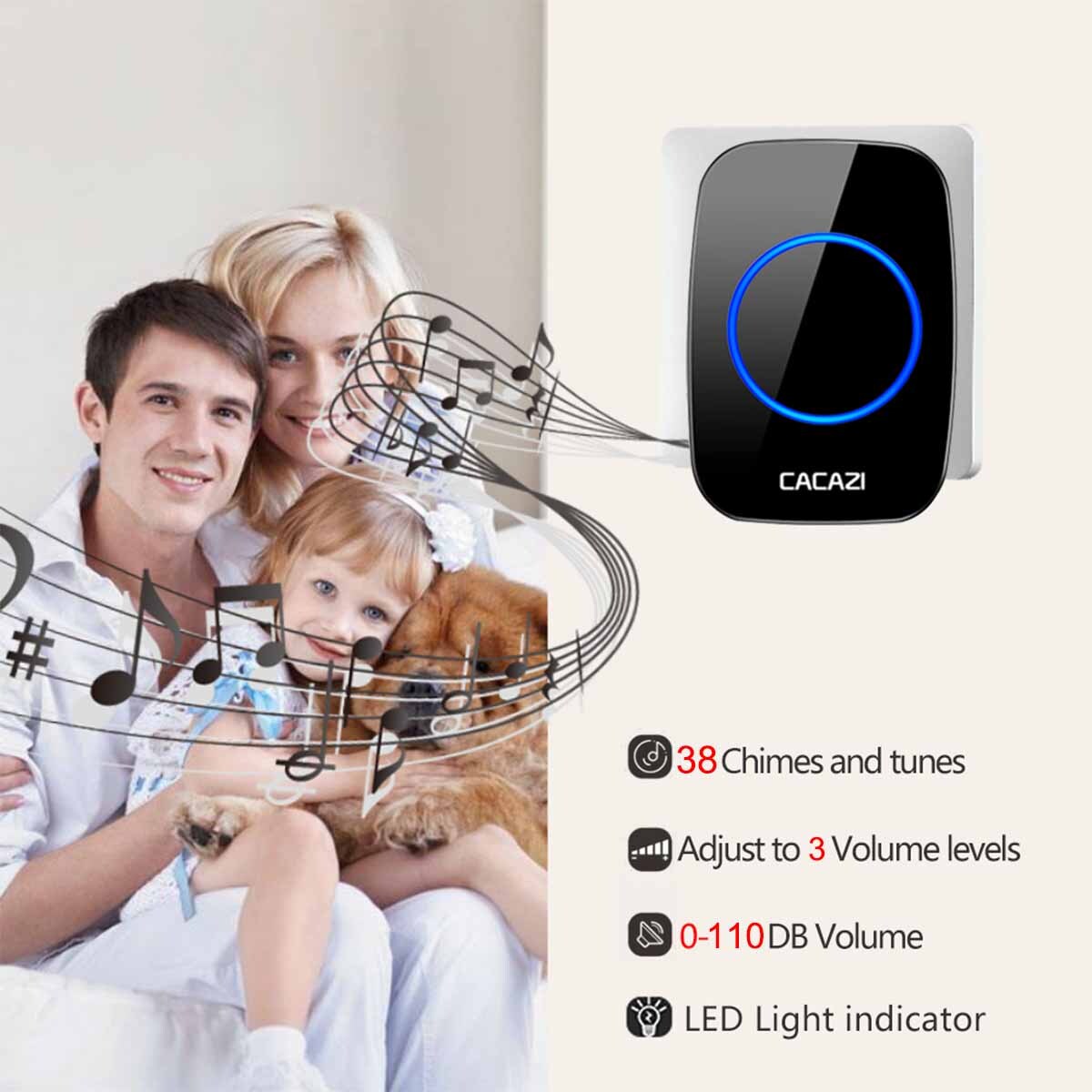 Wireless Door Bell Remote Button Plug in Receiver Doorbell Extra Long Range USA