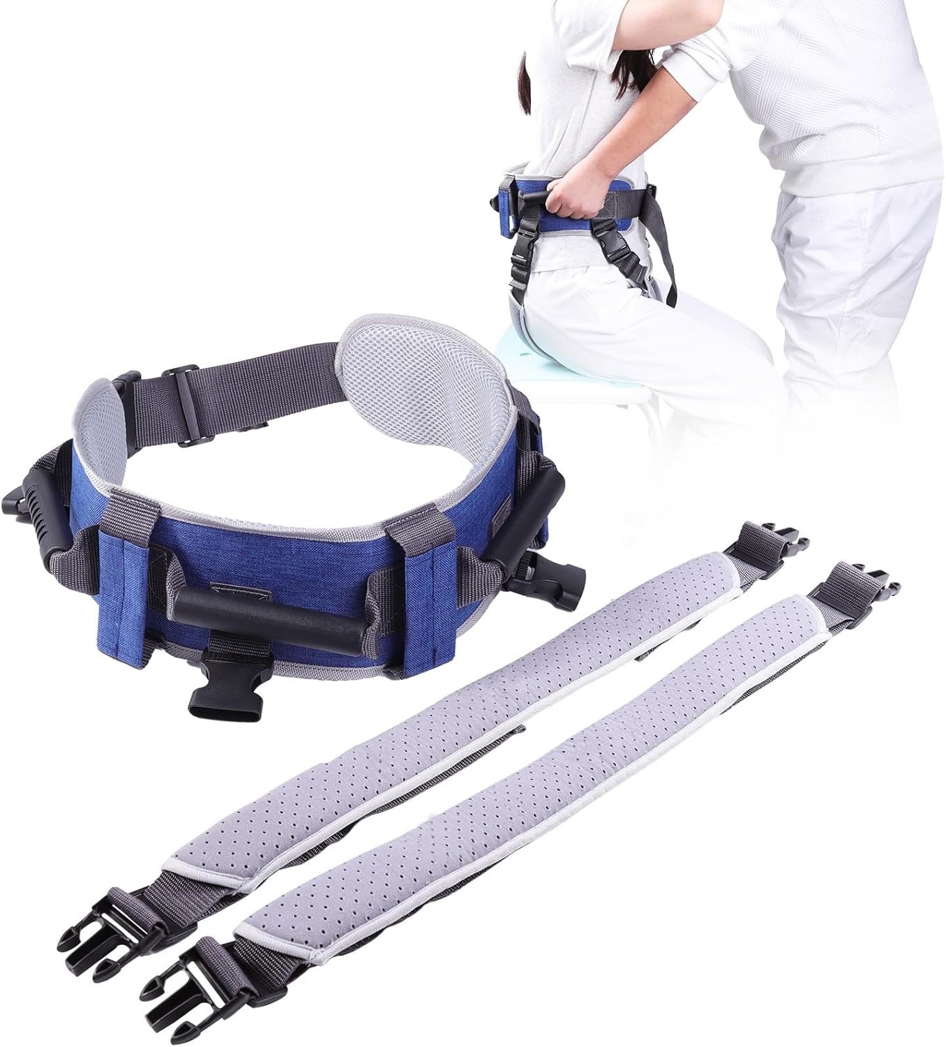 Gait Belt with 5-Pivot Handle - Lift Assist Technology Reduces Caregiver Stra...