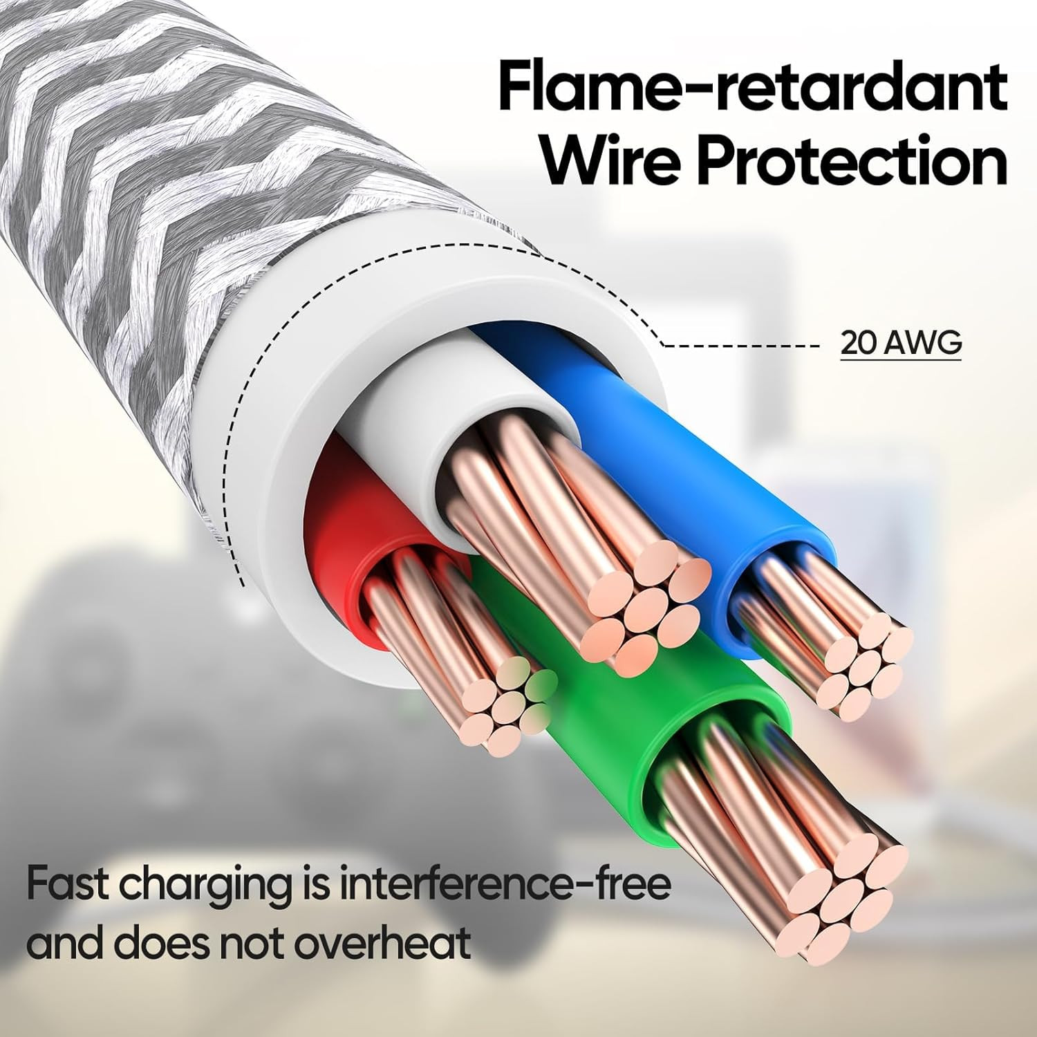 25 ft USB C Cable Extra Long 40W Fast Charging Type C Cord, USBC 2.0 to USB-C Fa