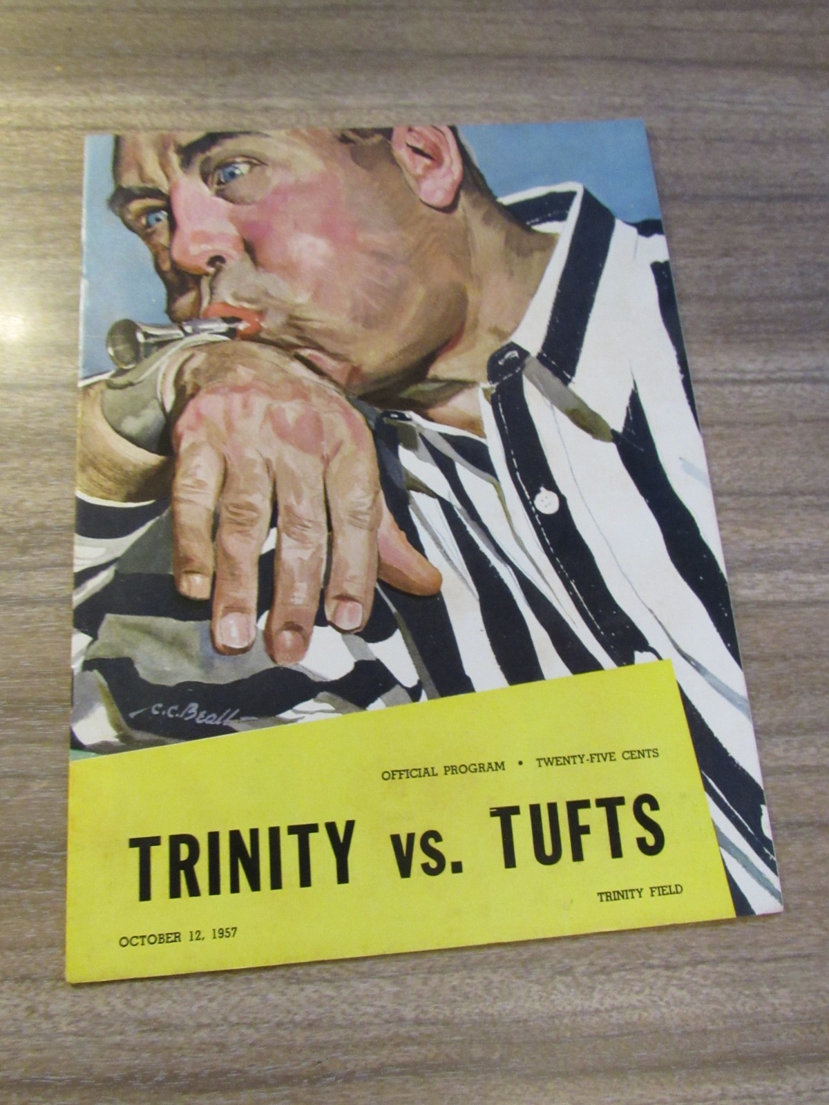 1957 Football Program Trinity Hilltoppers vs. Tufts