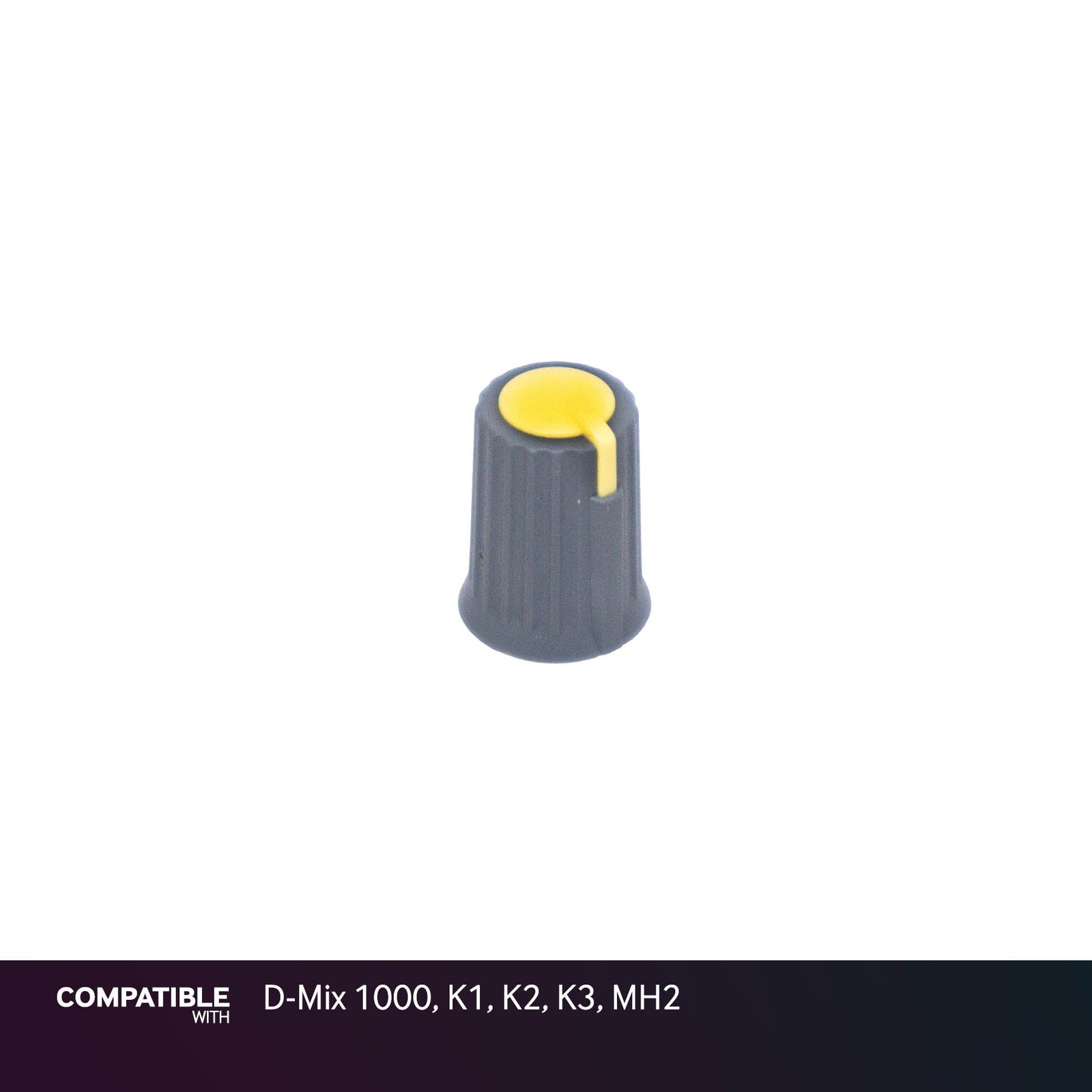 Soundcraft Gray/Yellow Knob for D-Mix 1000, K1, K2, K3, MH2
