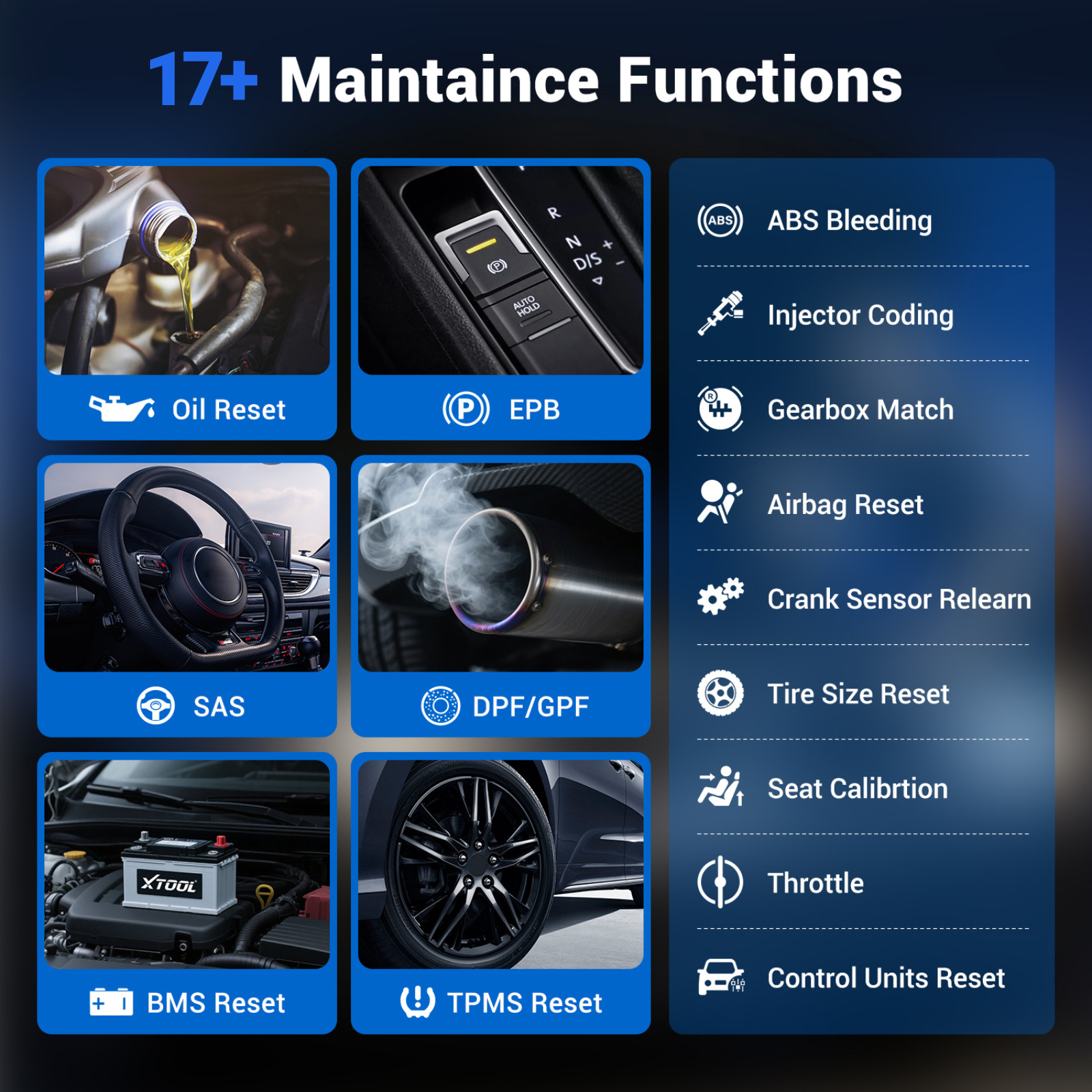 Vdiagtool D100 Bluetooth OBD2 Scanner All System Crank Sensor Throttle Relearn
