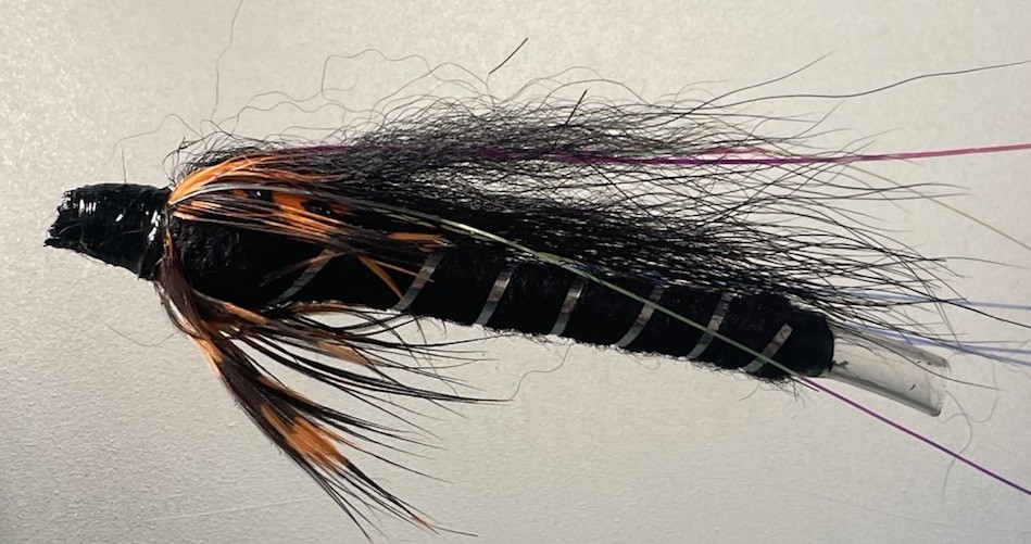 Wholesale Job Lot Tube Salmon Fishing Fly 2in Plastic Black Orange 36 Flies