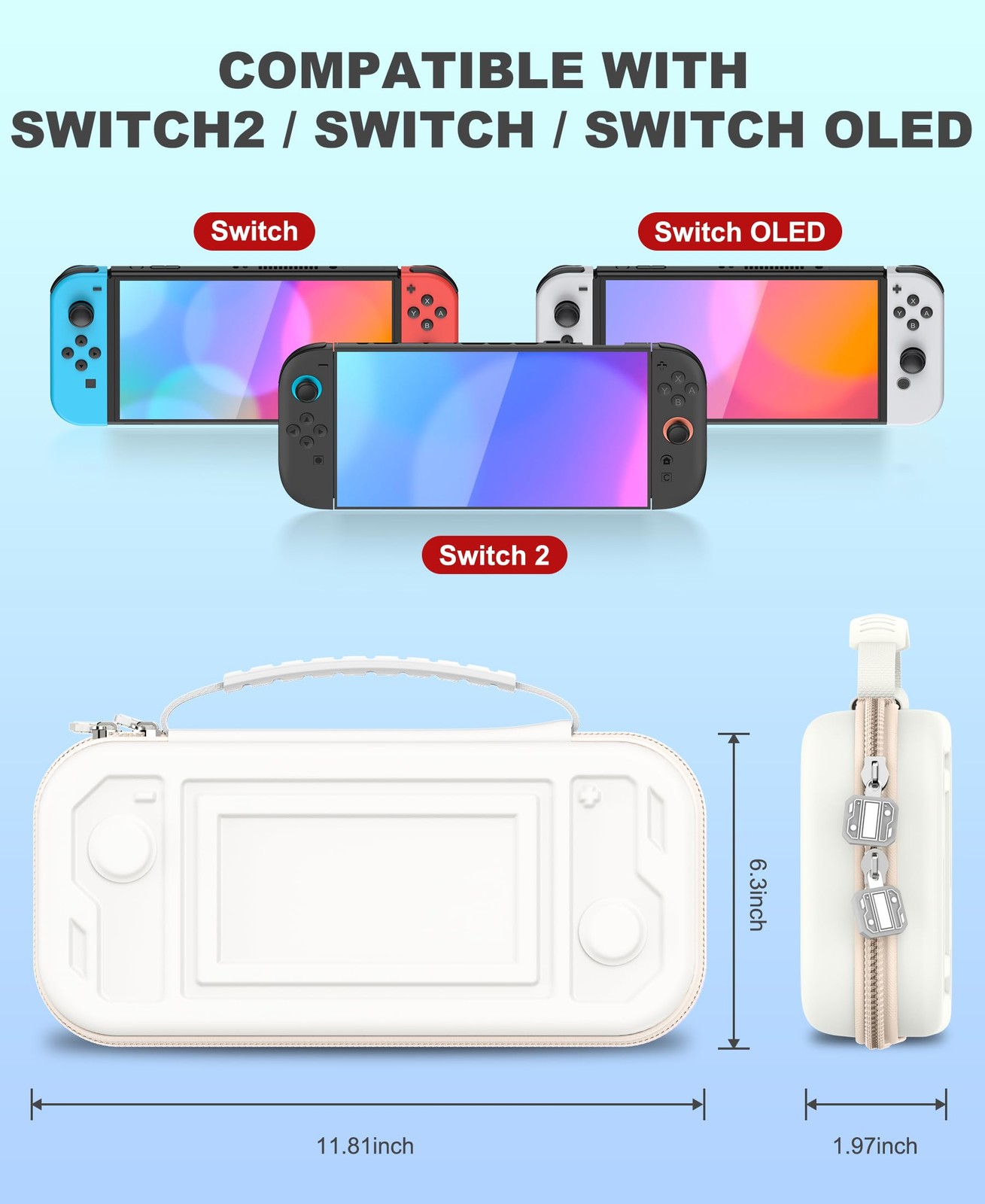 LIFUFUTEE Switch 2 Case Small White