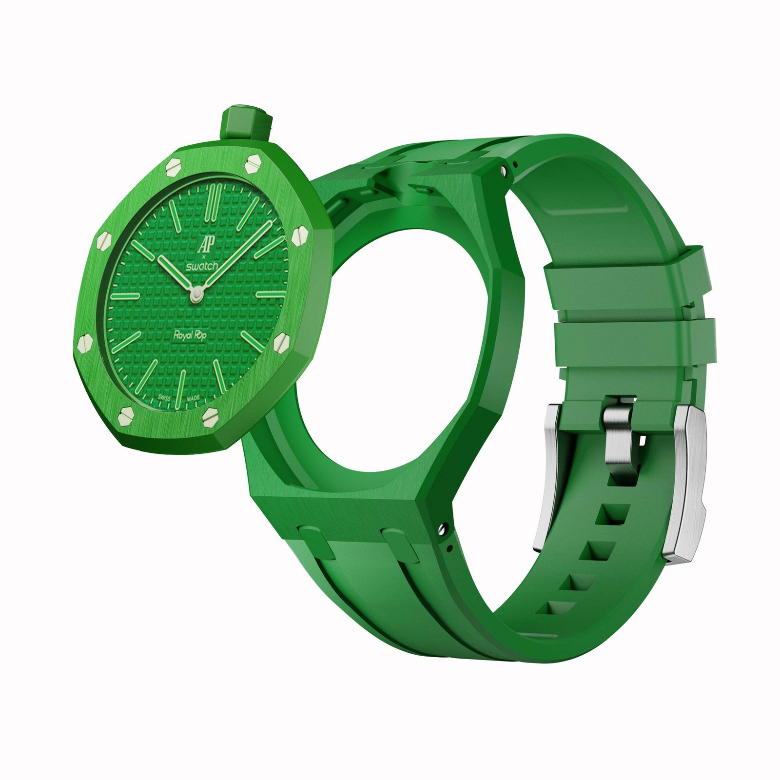AP x Swatch Royal Pop Performance Band – Emerald Green – Vertical Crown Edition