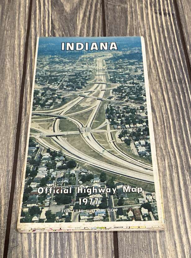 Vintage Indiana Official Highway Map 1977 Motorist Governor Otis R Bowen