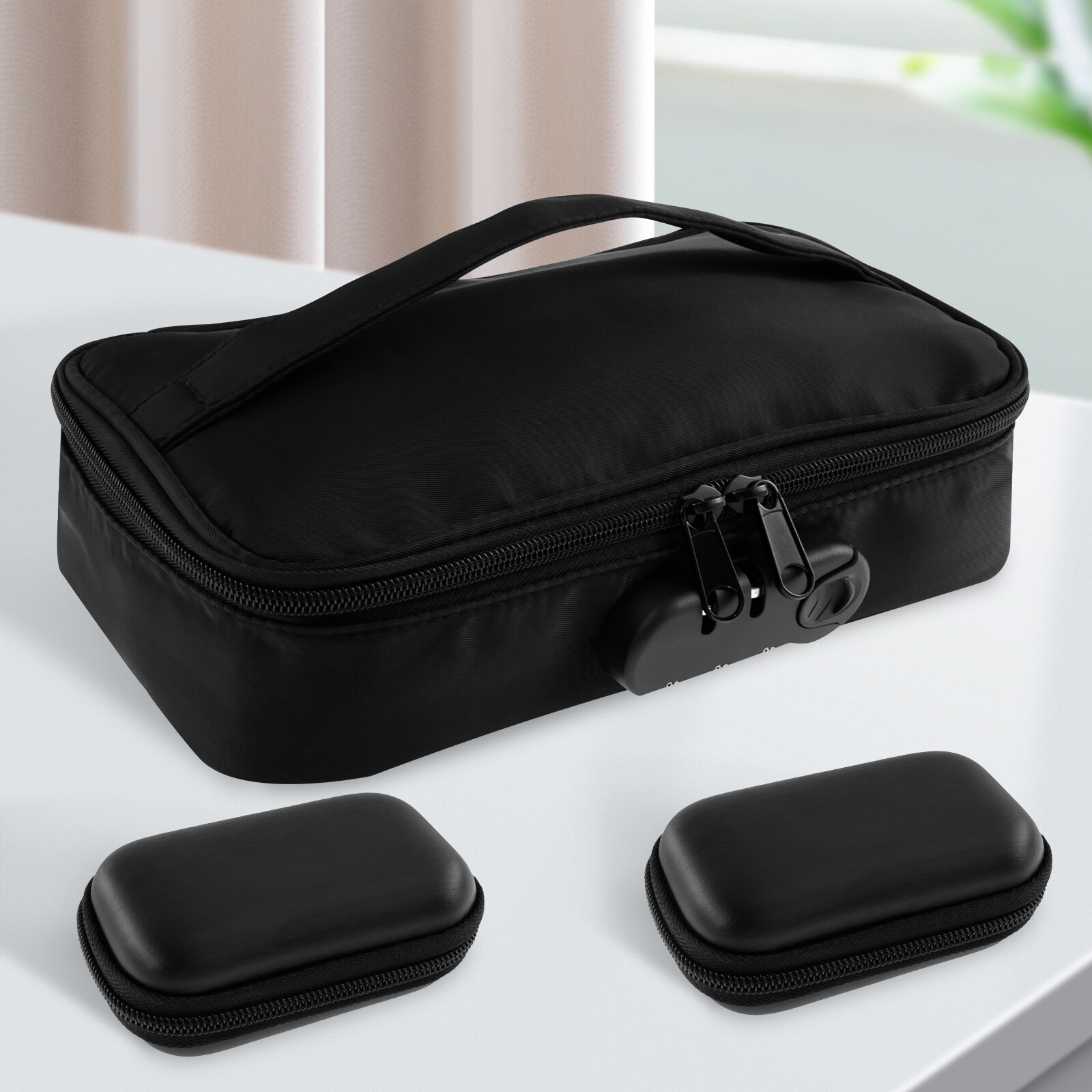 Lockable Toy Storage Bag Portable Locking Storage Bag with Mini Zipper Box‰`