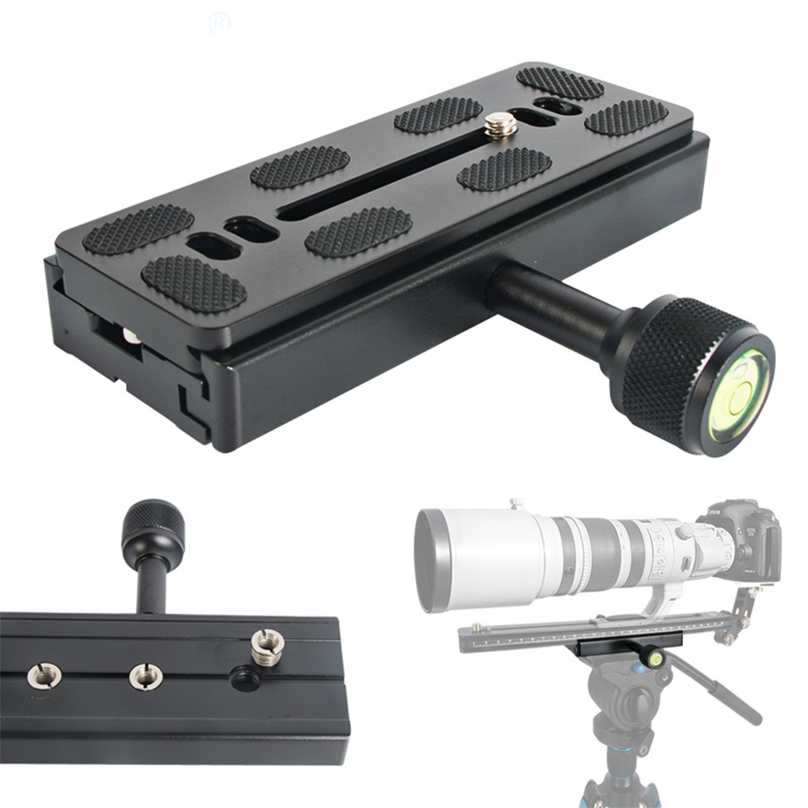 120mm Extended Tripod Conversion clamp with Quick Release Plate for DSLR Camera