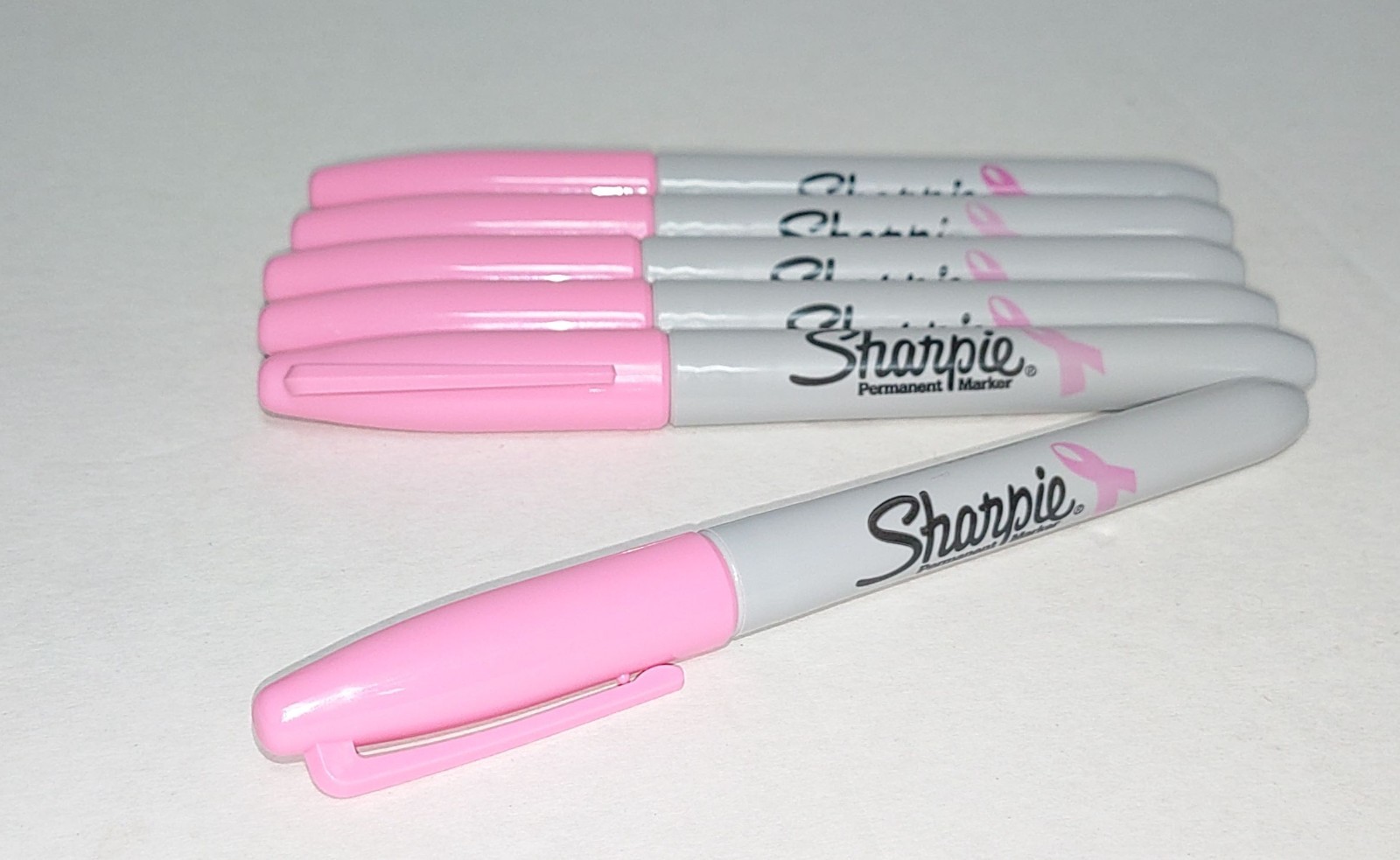 Lot of 6 Sharpie Breast Cancer Awareness Pink Ribbon Fine Tip Permanent Markers
