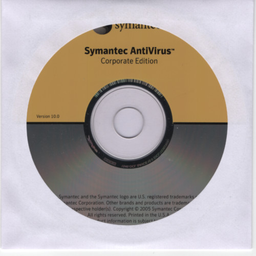 Symantec Antivirus Corporate Edition 10.0 Windows Software Install CD-ROM (2005)