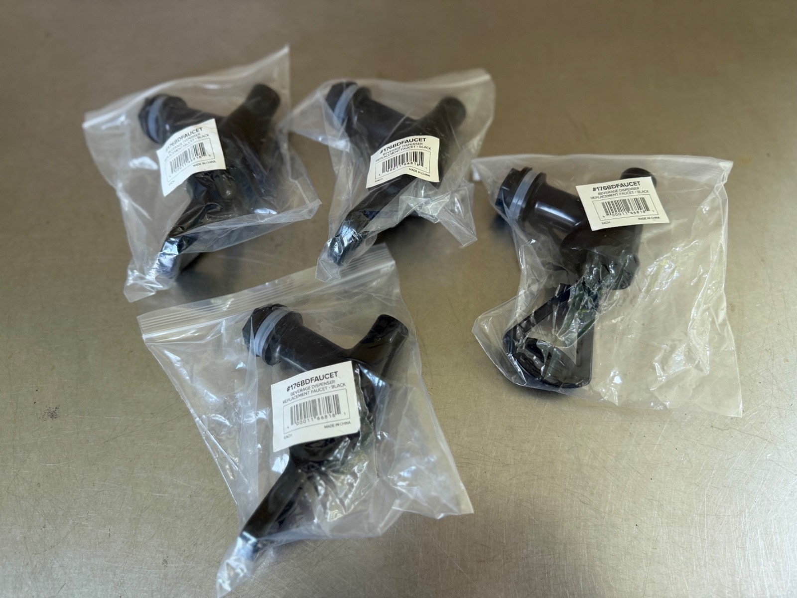 Lof of  4 New  Beverage Dispensers #176BDFAUCET Replacement Faucet Black   #B-14