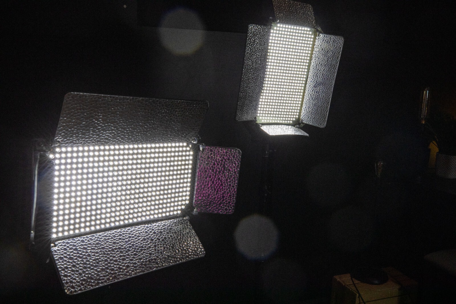 Two LED Light Panel "Fancier" LED500a continuous Light with 4 pin XLR AC Input