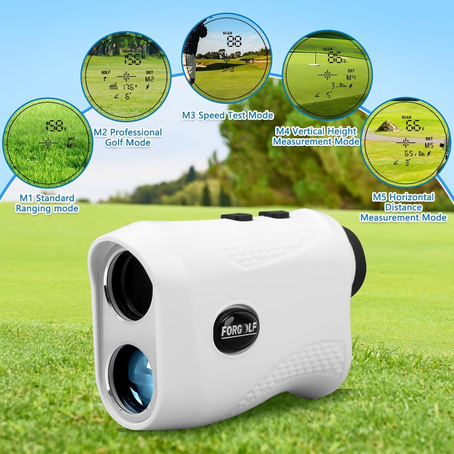 Golf Range Finder 1200 Yard Distance 7X Magnification Flag Pole Lock Vibration