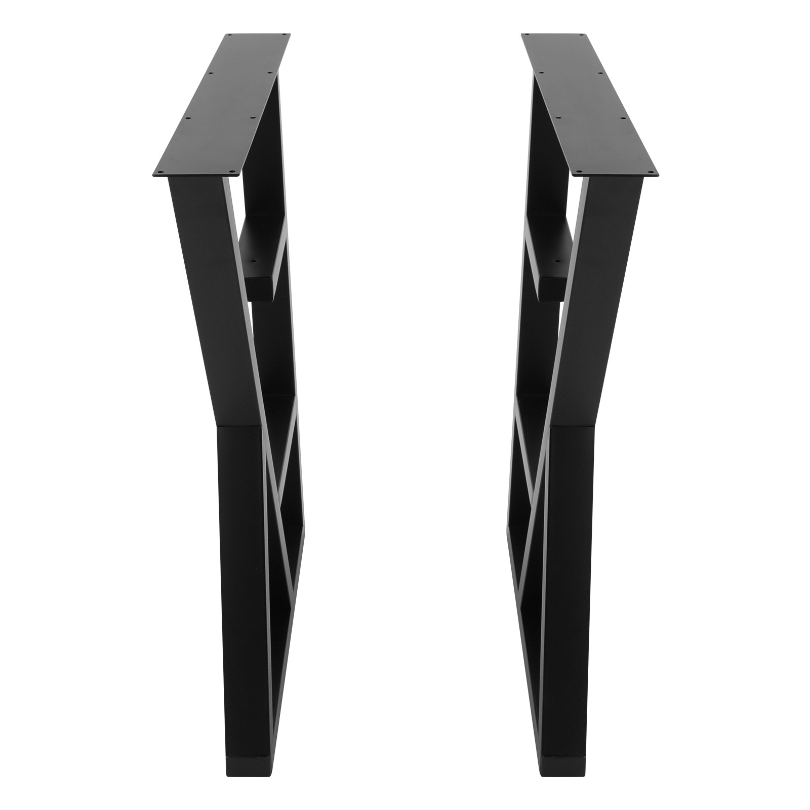 Set of 2 Industrial Black Table Leg Desk Legs Heavy Duty Furniture Legs 28" H