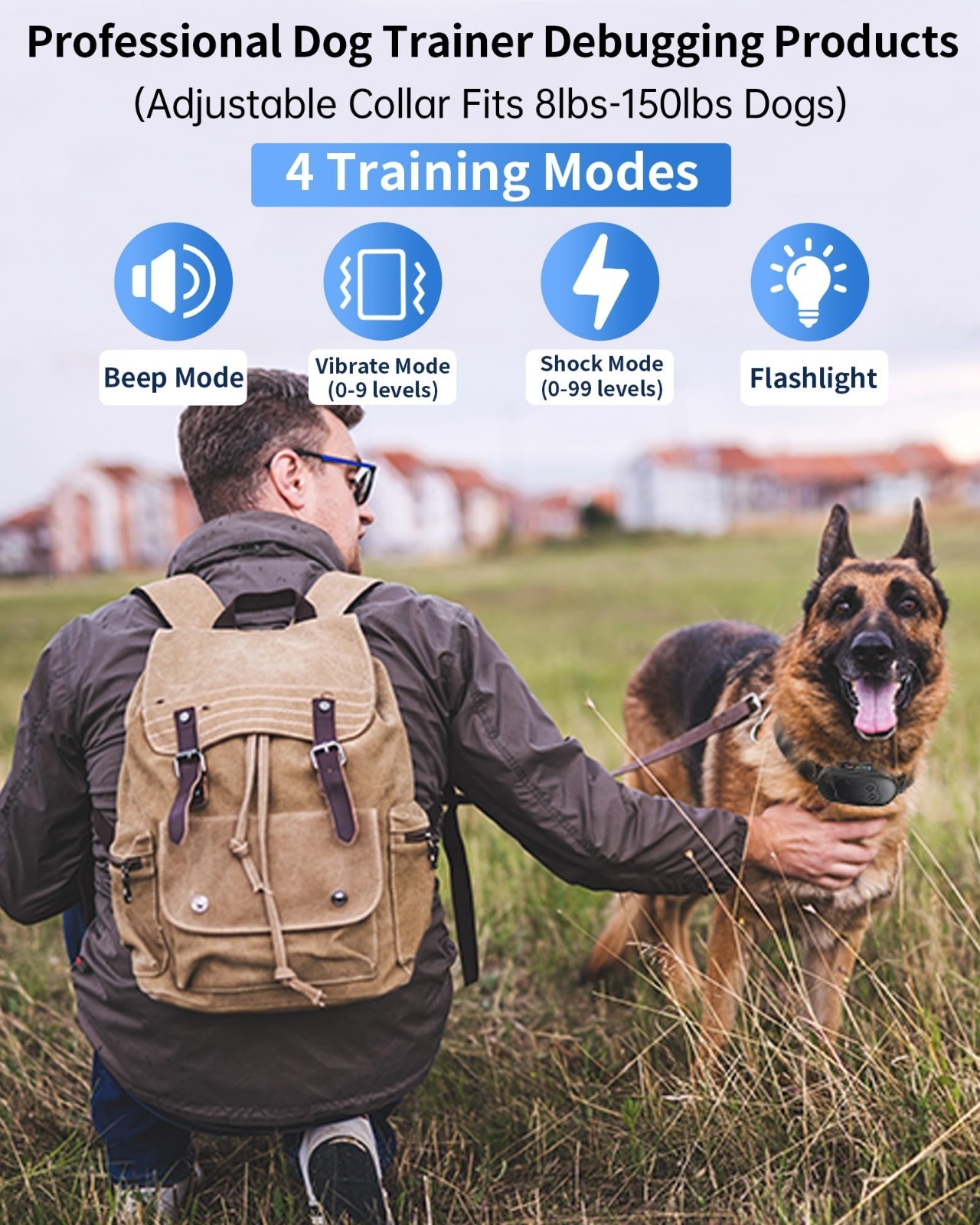 Rechargeable Dog Training Shock Collar with Remote - Waterproof E-Collar, 4 Safe